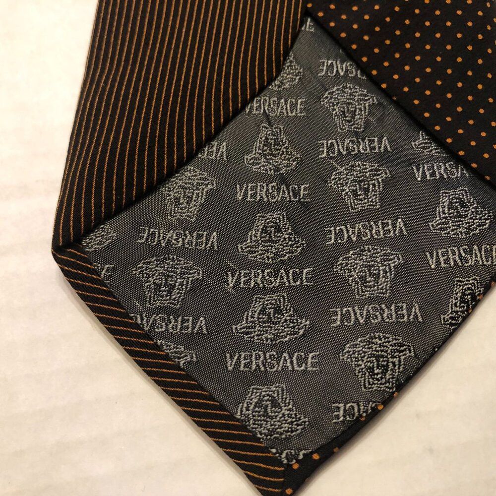 Versace VERSACE MEN'S BLACK 100%SILK TIE 3 5/8" X 60" MADE IN ITALY Size ONE SIZE - 7 Thumbnail