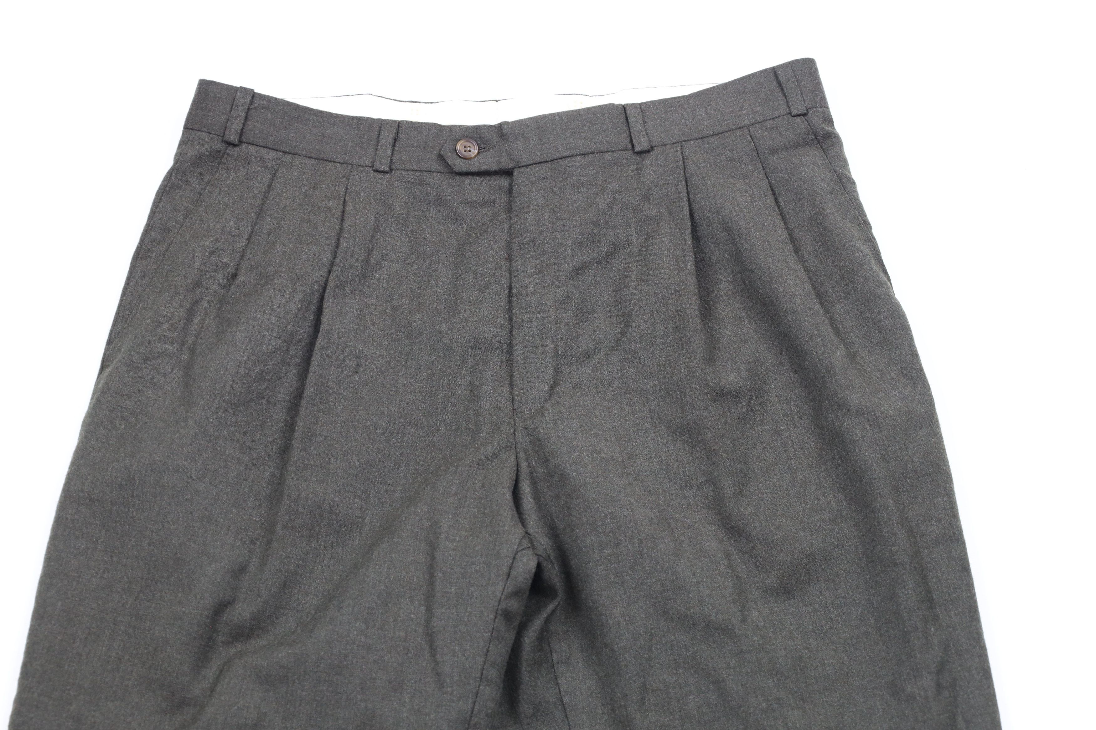 Ralph Lauren × Vintage Vintage 90s Chaps Ralph Lauren Wool Wide Leg Pants Green Size US 34 / EU 50 - 2 Thumbnail