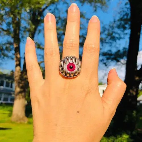 Grunt Style Chunky Goth Punk Evil Monster Eye Eyeball Size ONE SIZE - 2 Thumbnail