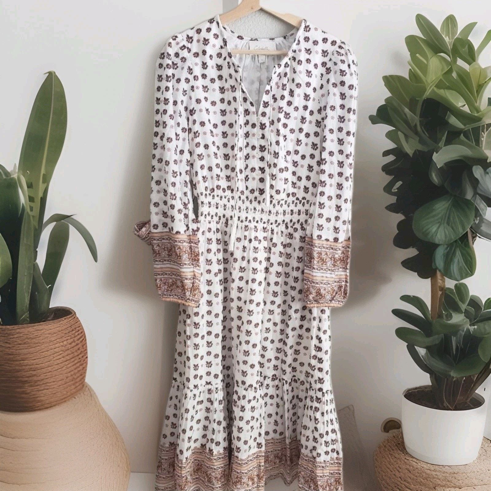 Cleobella Cleobella Blakely Midi Peasant Organic Cotton Floral Dress Size M / US 6-8 / IT 42-44 - 8 Thumbnail