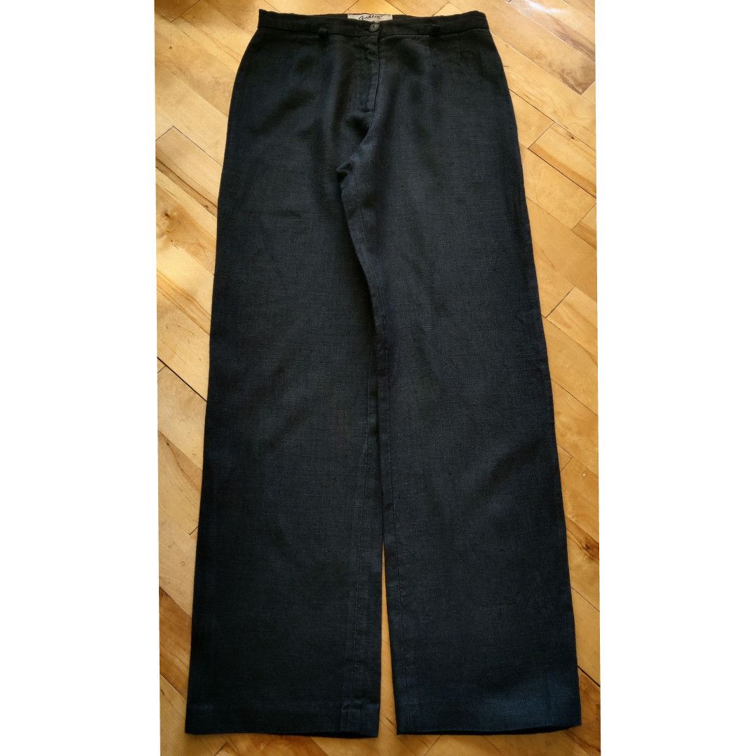 Vintage 100% Linen Vintage Pants High Waist Minimal y2k Wide Flared Size US 31 - 1 Thumbnail