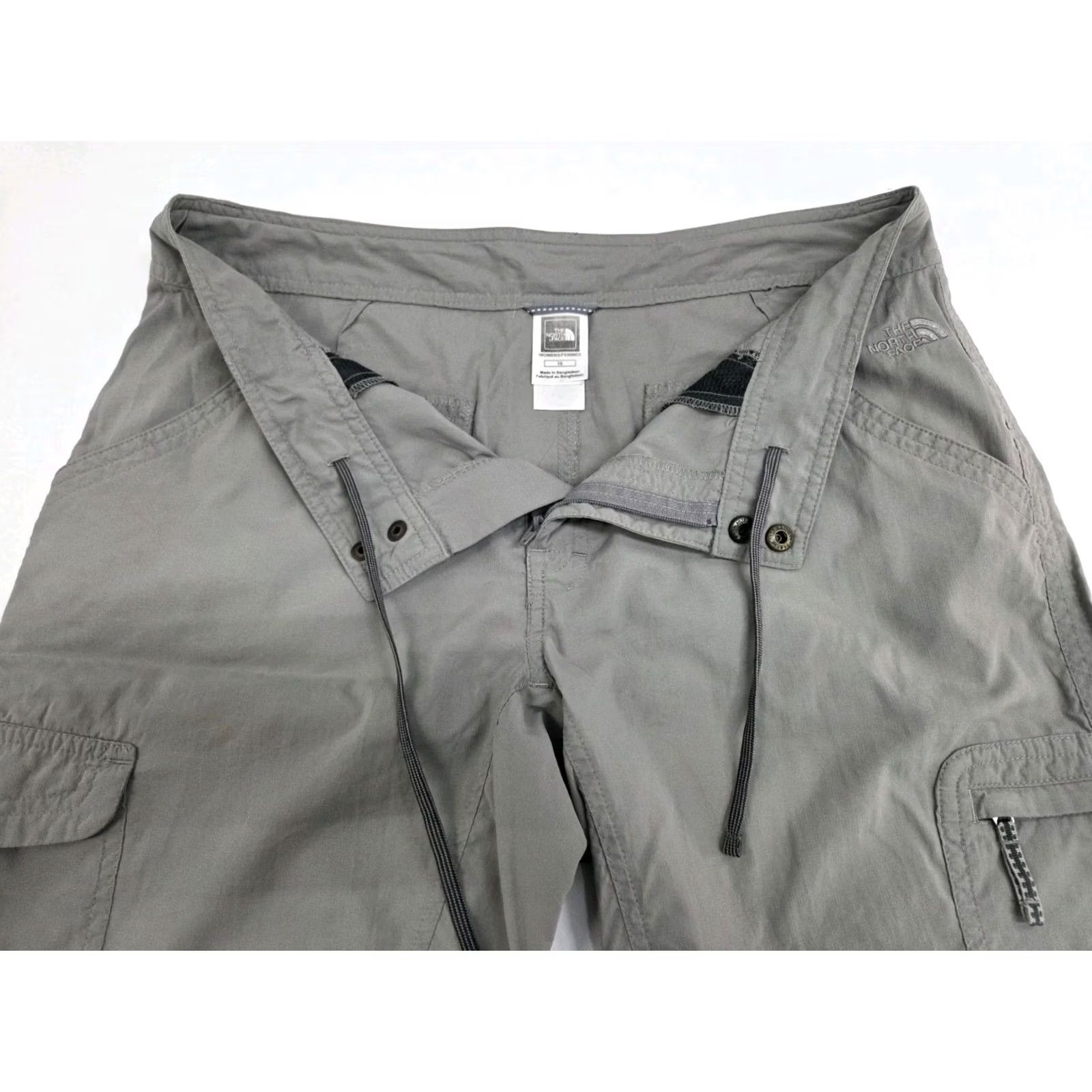 The North Face The North Face Womens Casual Cargo Shorts Gray Chino 10 Regular Drawstring Pockets Logo Embroidered Zipper Sling Pocket Size 32" / US 10 / IT 46 - 5 Thumbnail