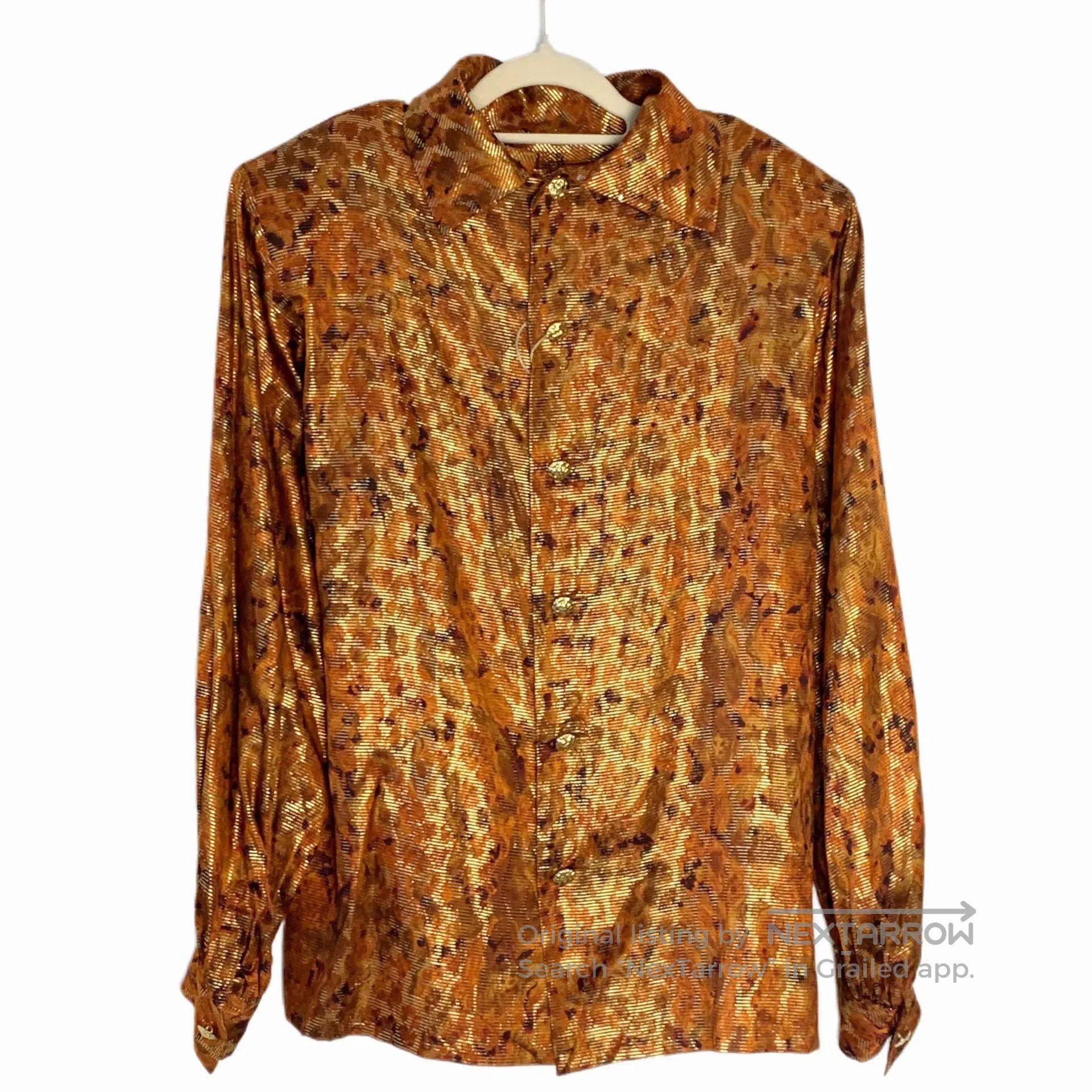 Yves Saint Laurent YSL Silk Shirt with Shoulder Pads. Size S / US 4 / IT 40 - 1 Thumbnail