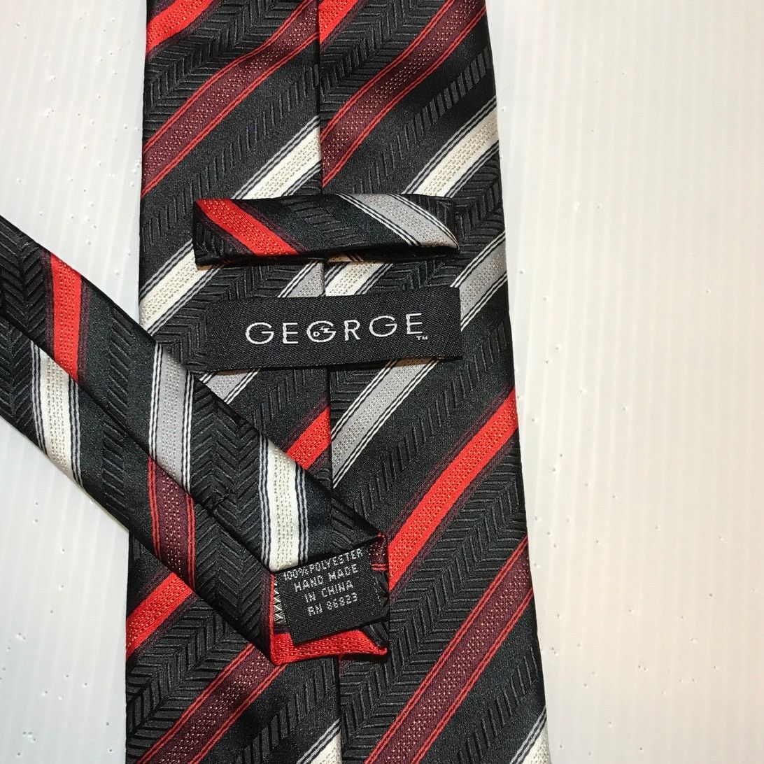 George George Bold Striped Classic Wide Mens Necktie Size ONE SIZE - 4 Thumbnail