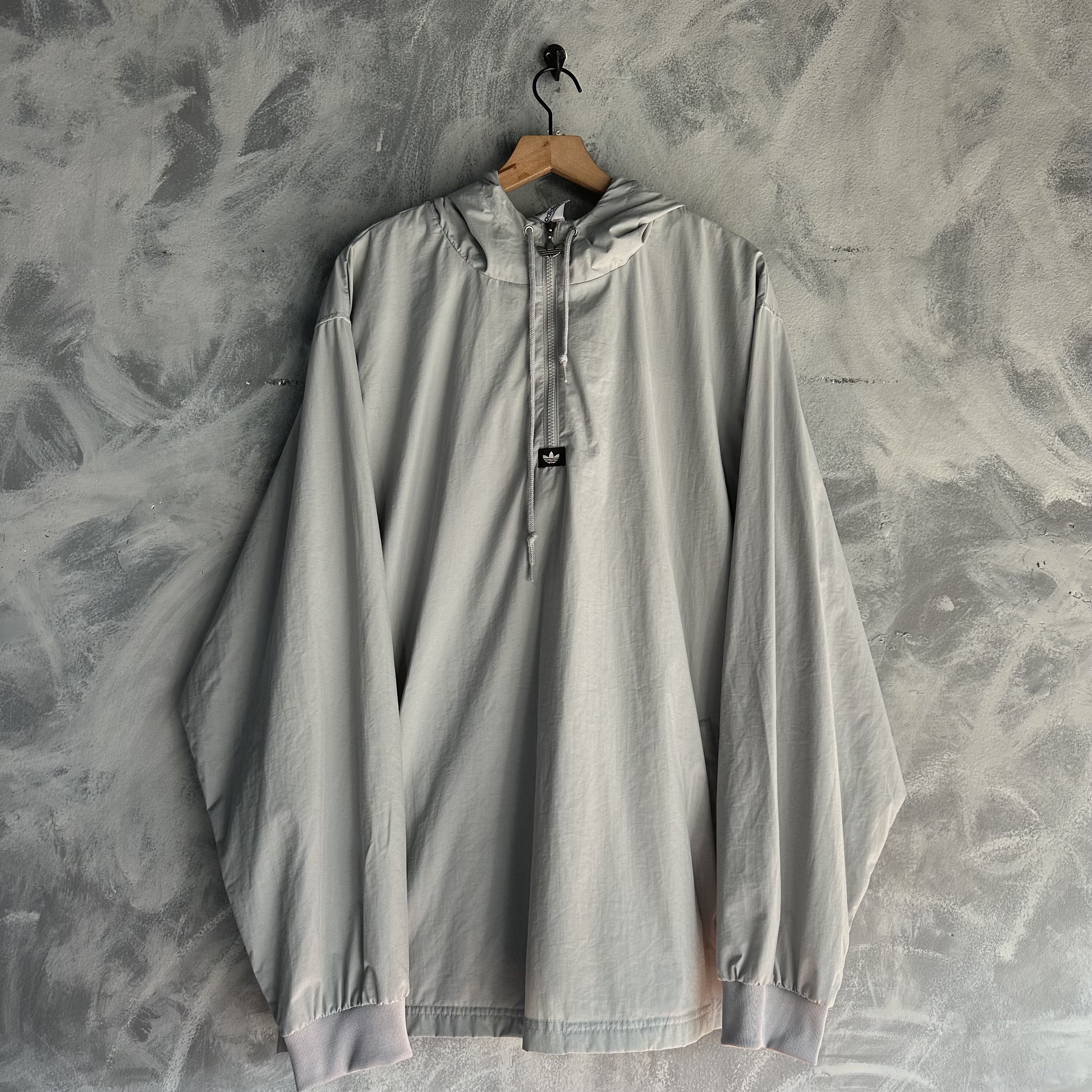 Adidas Vintage Adidas Windbreaker Jacket Mens Silver Gray Pullover Size US XL / EU 56 / 4 - 1 Thumbnail