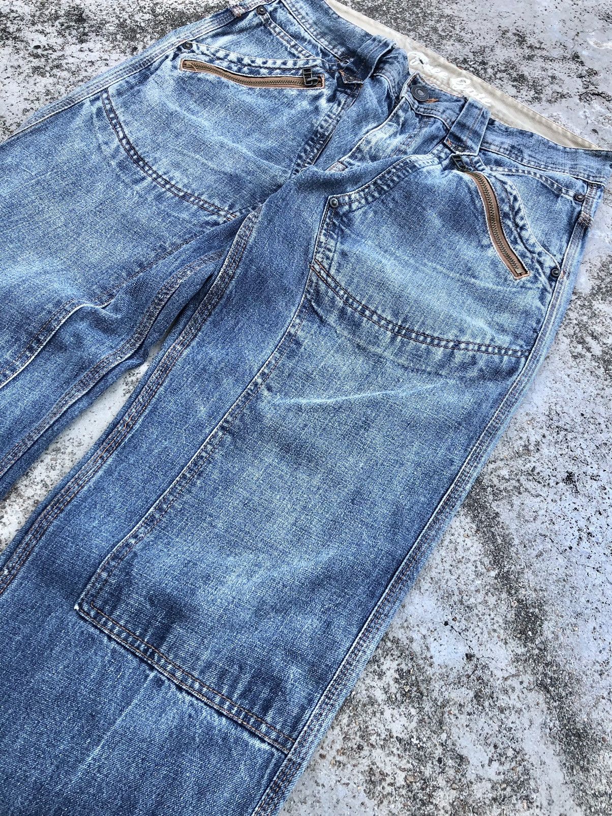 Japanese Brand DOUBLE KNEE BUCKLE BACK JEANS Size US 33 - 4 Thumbnail