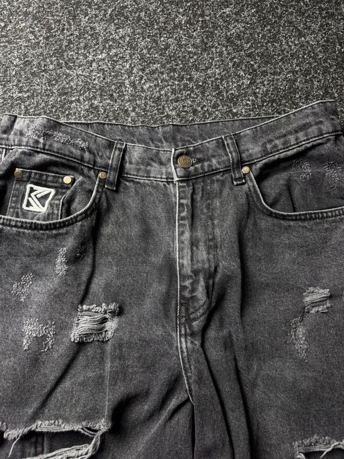 Karl Kani Vintage Karl Kani Carpenter SK8 00s Denim Jeans Black 90s Size US 31 - 9 Thumbnail