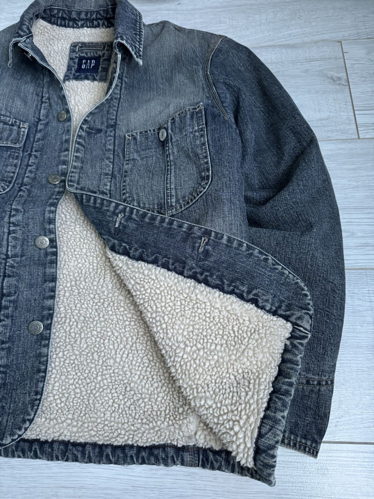 Gap × Vintage Vintage Gap denim Sherpa Jacket Size US M / EU 48-50 / 2 - 2 Thumbnail