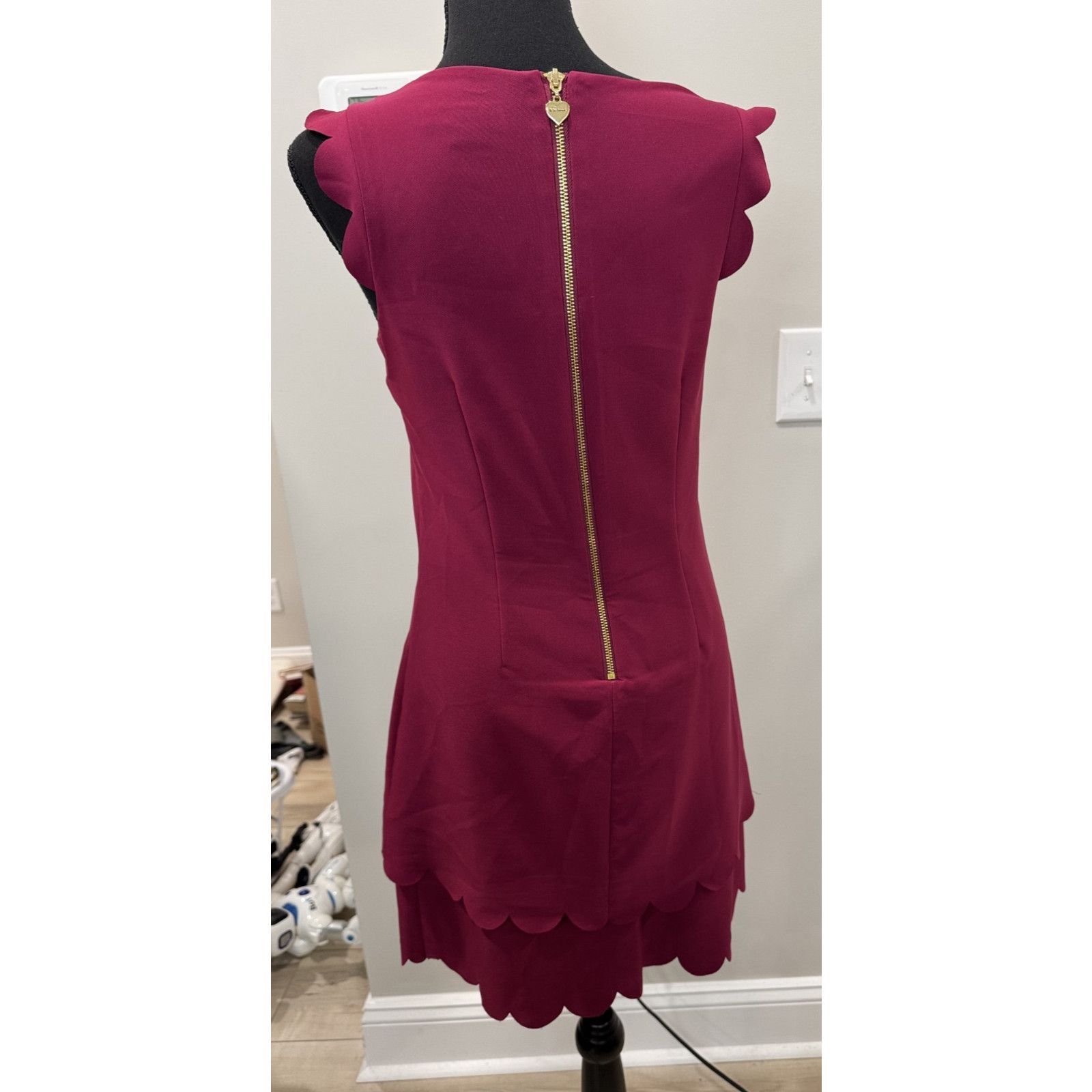 Betsey Johnson Y2K Betsy Johnson Dress Scalloped Hem Cap Sleeves Fuchsia 6 Size M / US 6-8 / IT 42-44 - 2 Thumbnail