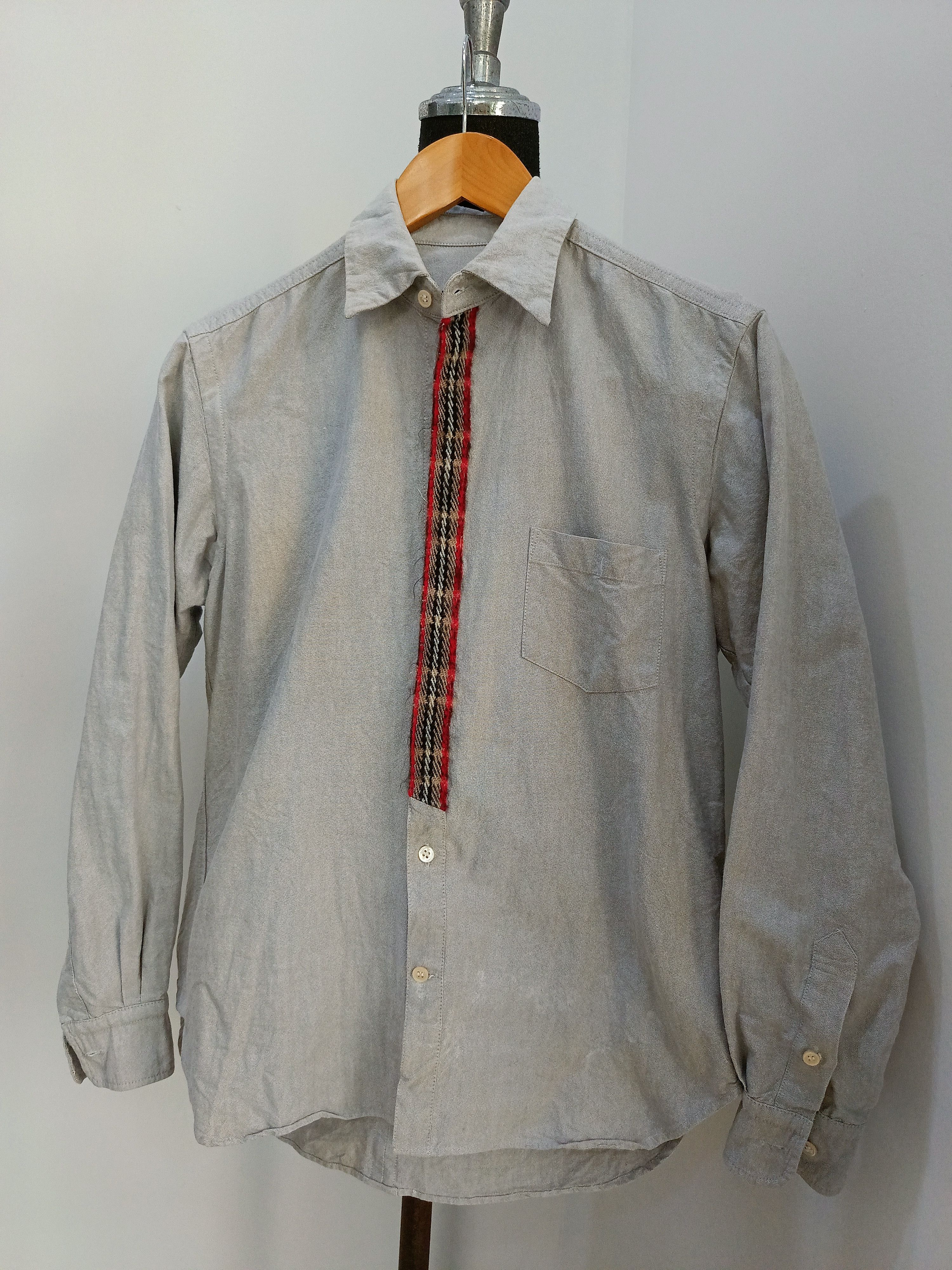 image of By Issey Miyake Japan 2 Hidden Buttons Shirt in Grey, Men's (Size Medium)