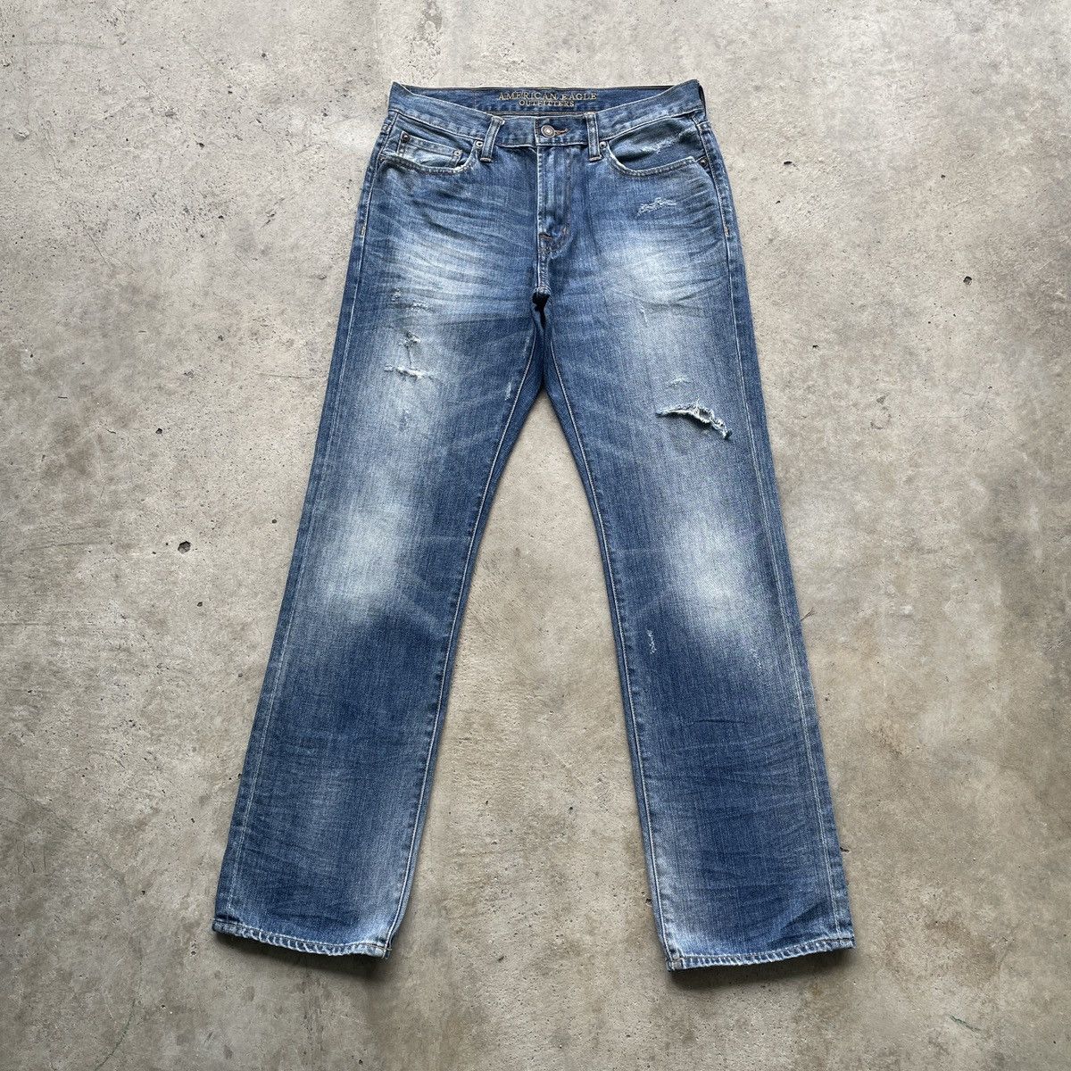 American Eagle Outfitters × Jean Vintage American Eagle Distressed Jeans Faded Pants W32 Size US 32 / EU 48 - 1 Thumbnail