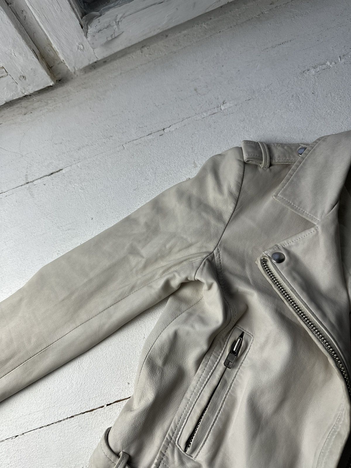 Iro 🚨Y2K RICK OWENS TYPE DIRTY SLIM FIT ZIP LEATHER JACKET Size XS / US 0-2 / IT 36-38 - 6 Thumbnail