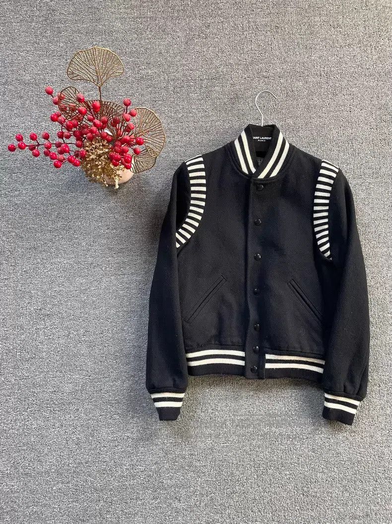 Saint Laurent Paris Saint Laurent Paris Zebra Print Patchwork Wool Baseball Ja Size XS / US 0-2 / IT 36-38 - 1 Thumbnail