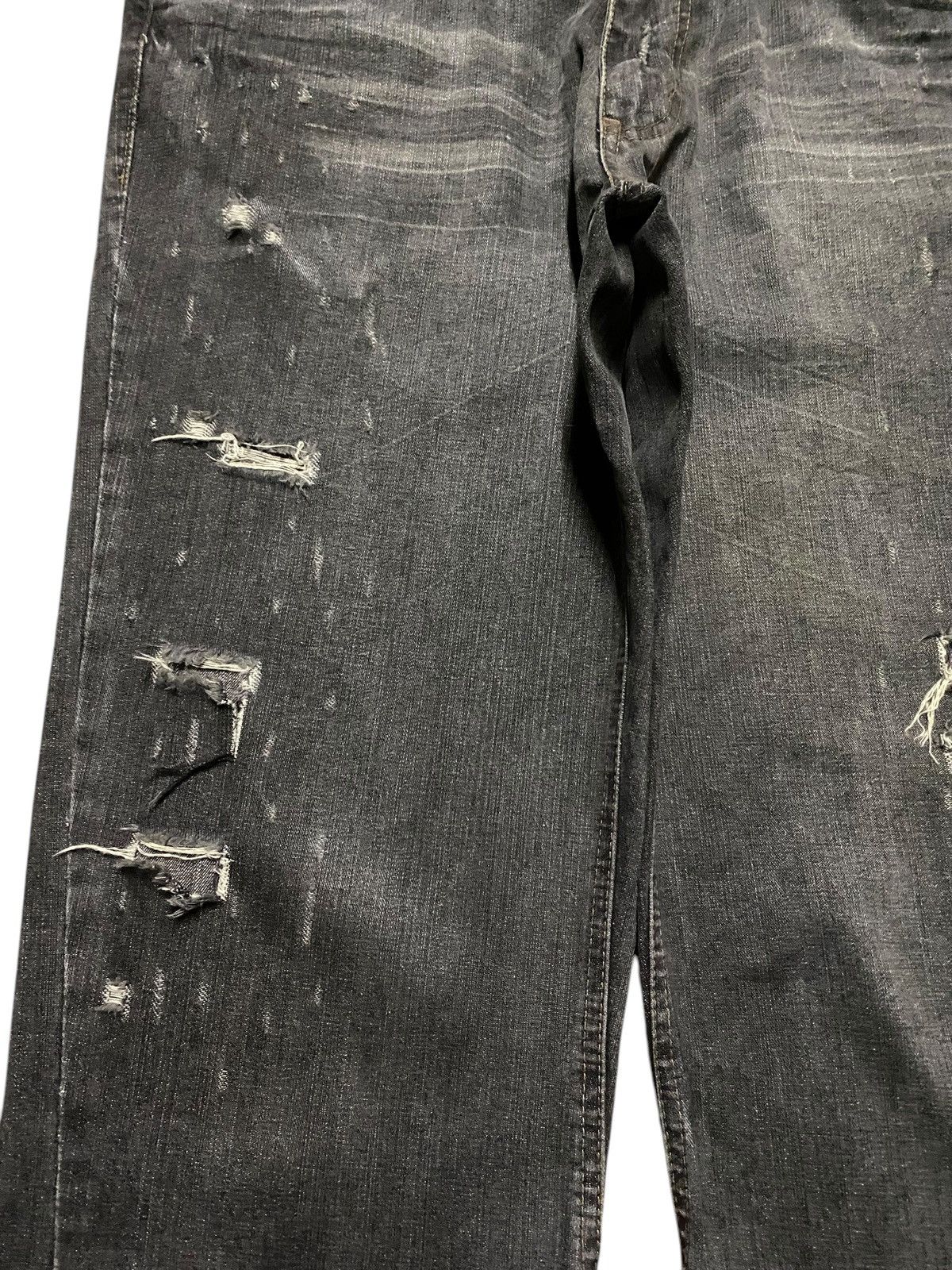 Windsor Smith Vintage Jungles Black Denim Distressed Baggy Jeans Size US 36 / EU 52 - 7 Thumbnail