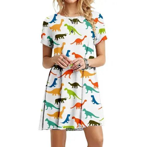 Japanese Brand Vintage Dress Fashion Clothes 3D Dinosaur Size ONE SIZE - 3 Thumbnail