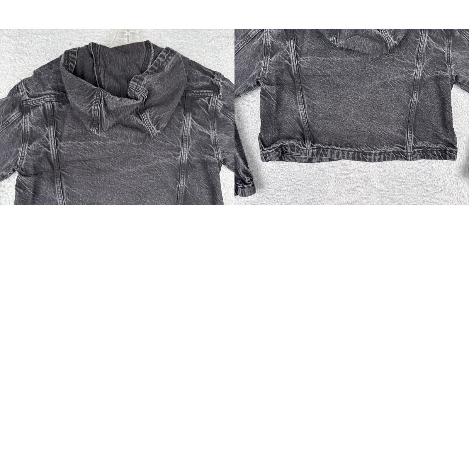 Levi's Levi's Jacket Womens Denim Black Cotton Hooded Short Sleeve - Regular Fit - Button Up - 80s 90s Classic - Womens Size 32" / US 10 / IT 46 - 9 Thumbnail