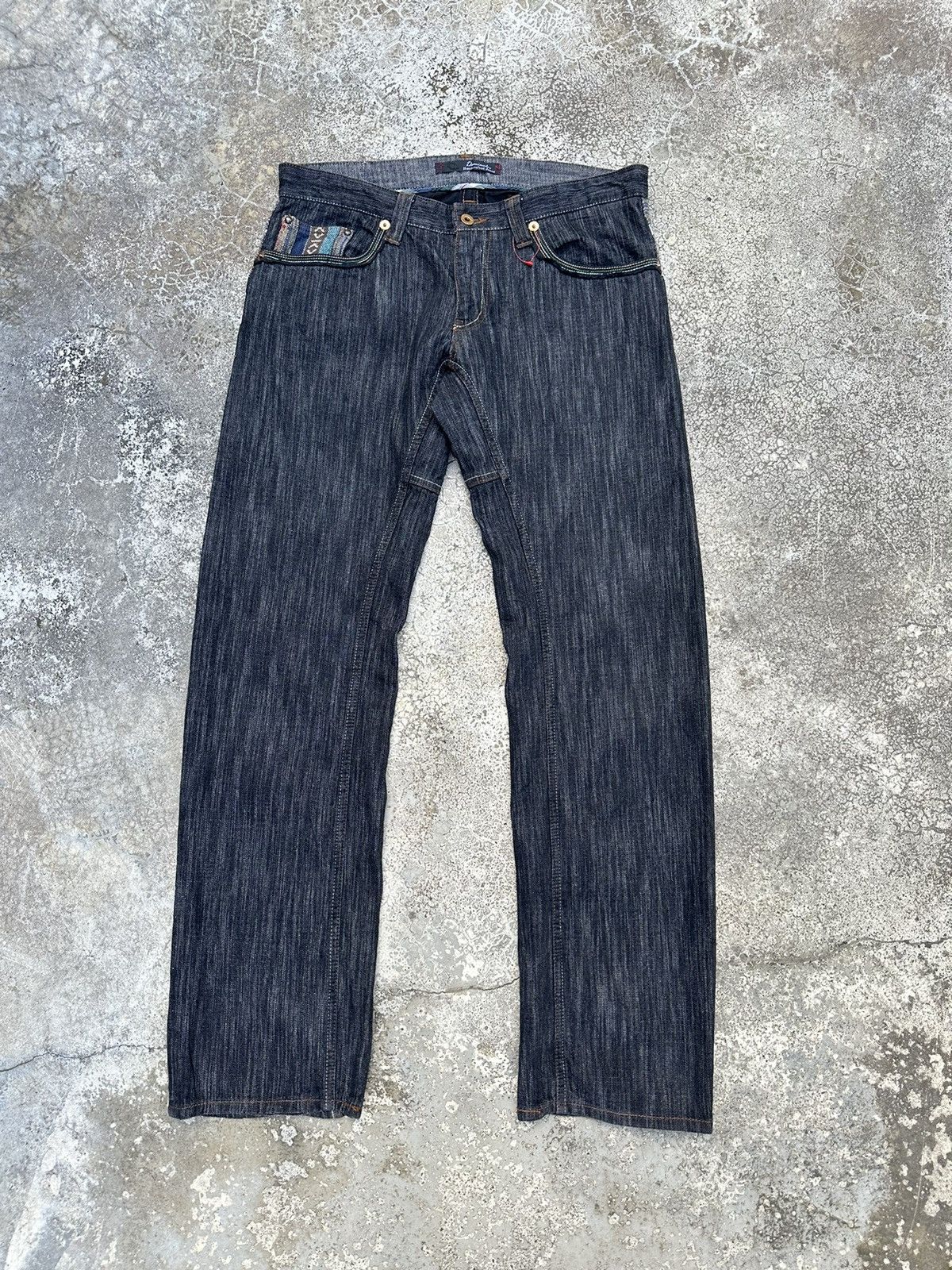 Beauty Beast Dominate Handcrafted Navajo Twist Leg Denim F62 Size US 34 / EU 50 - 2 Thumbnail