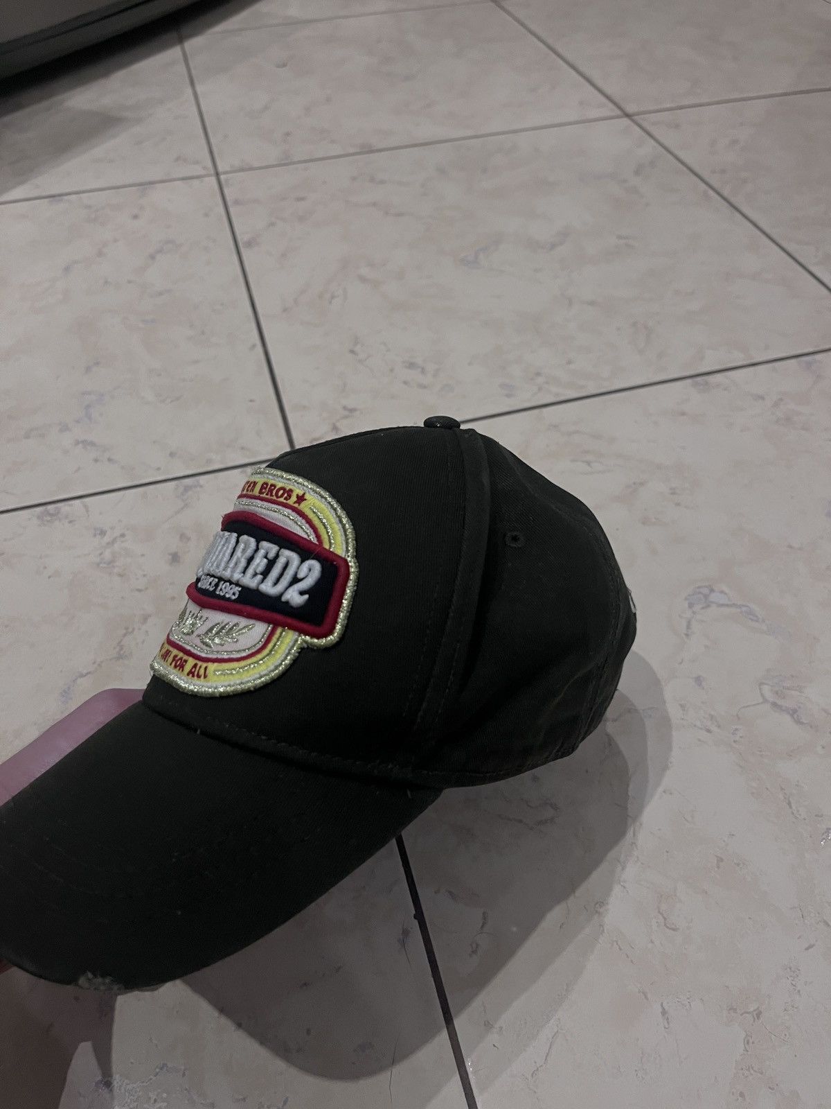 Dsquared2 Dsquared2 “Caten Bros” Dark Khaki Cap – Classic Patch, Size ONE SIZE - 3 Thumbnail