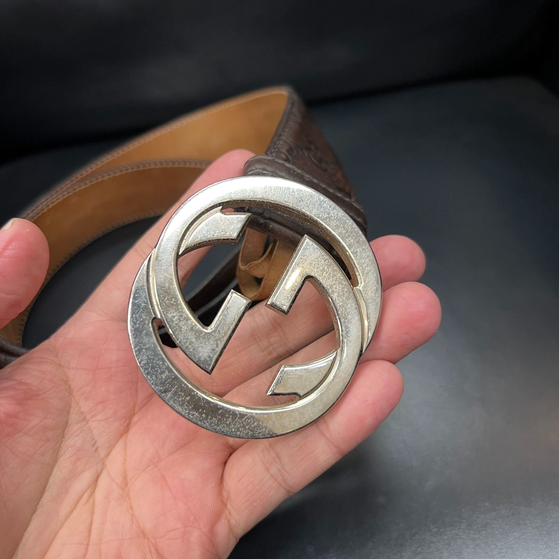 Gucci Gucci Classic Brown All-over Print Belt 90 Size ONE SIZE - 2 Thumbnail