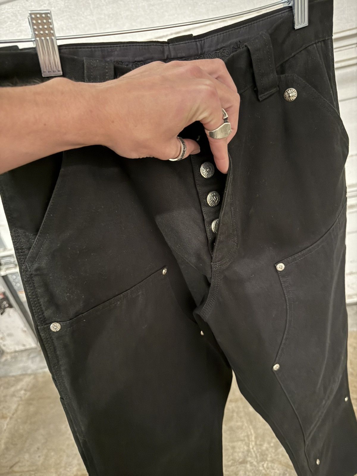 Chrome Hearts Chrome Hearts Double Knee Carpenter Black Canvas Pants Size US 30 / EU 46 - 3 Thumbnail