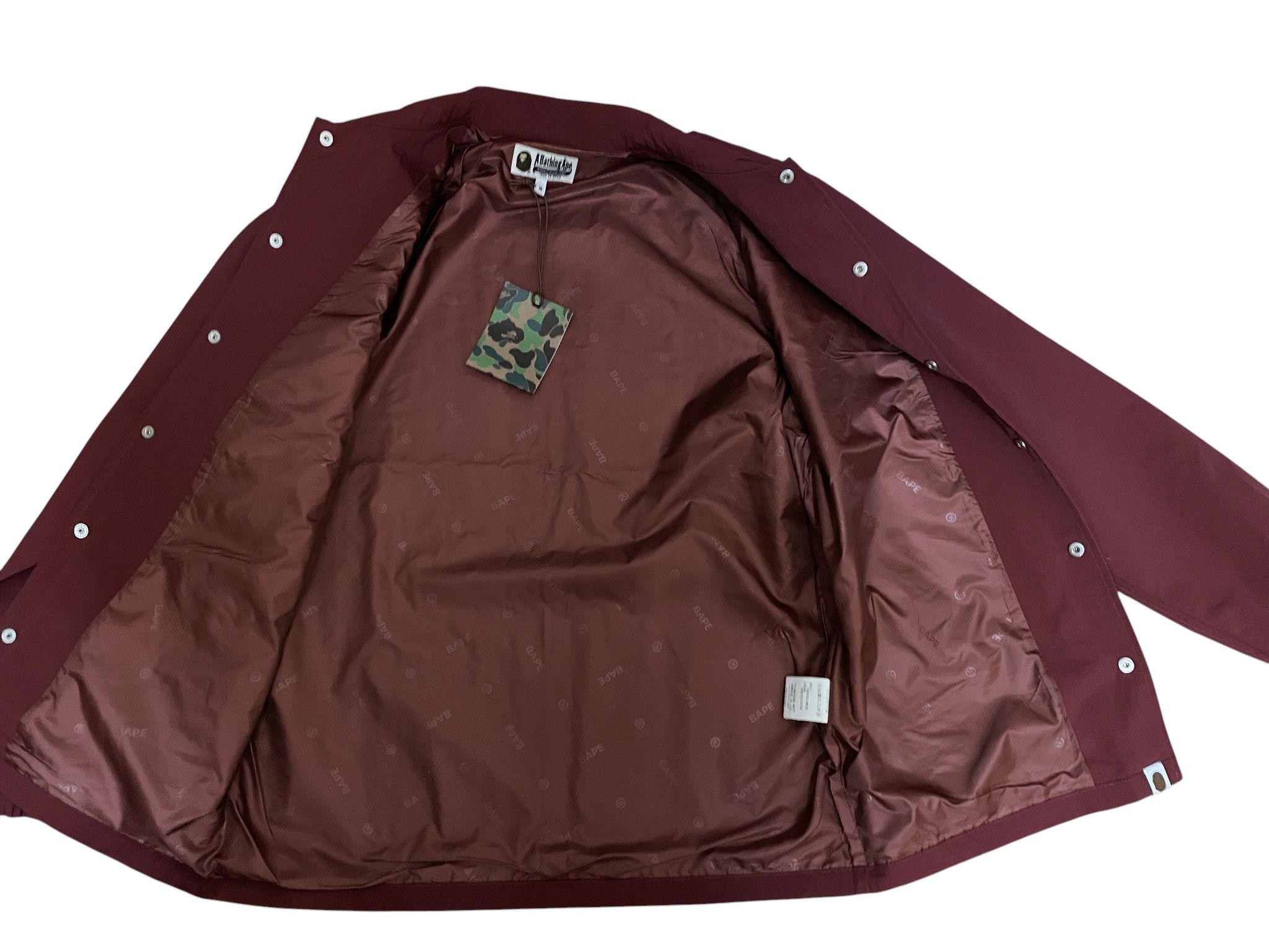 Bape A Bathing Ape (BAPE) Busy Works Coach Jacket – Burgundy Size US M / EU 48-50 / 2 - 4 Thumbnail