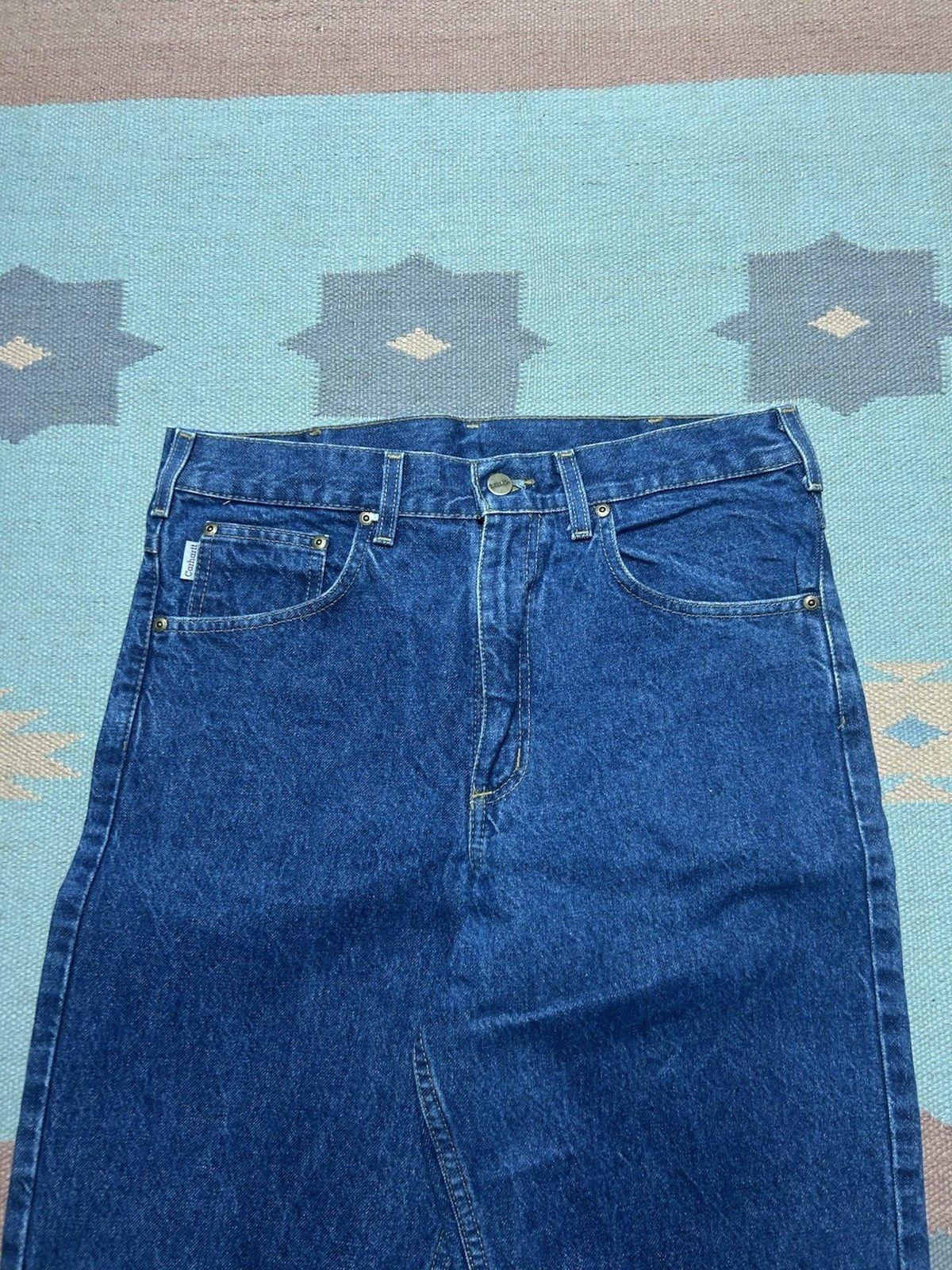Vintage Vtg Carhartt jeans loose relaxed B17 DST dark skater 33x33 Size US 33 - 3 Thumbnail