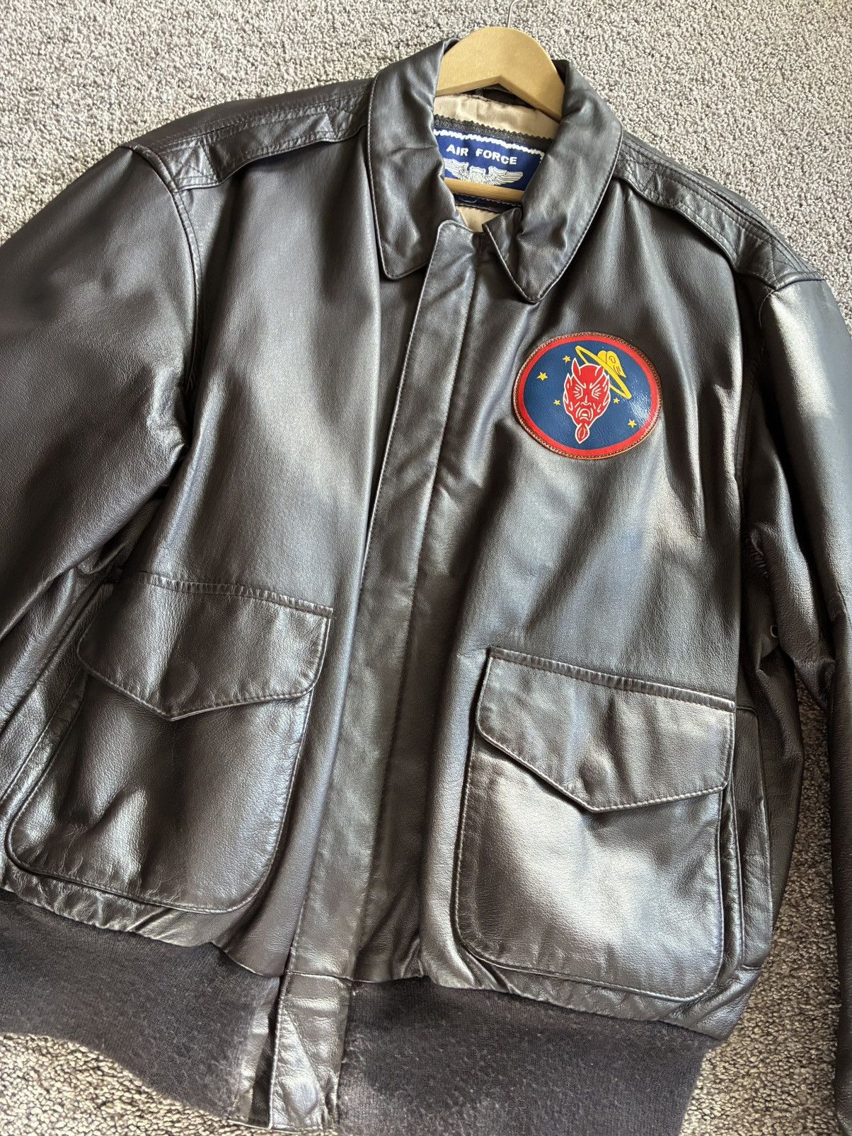 Other A-2 flight leather jacket 431st fighter squadron Size US XL / EU 56 / 4 - 2 Thumbnail