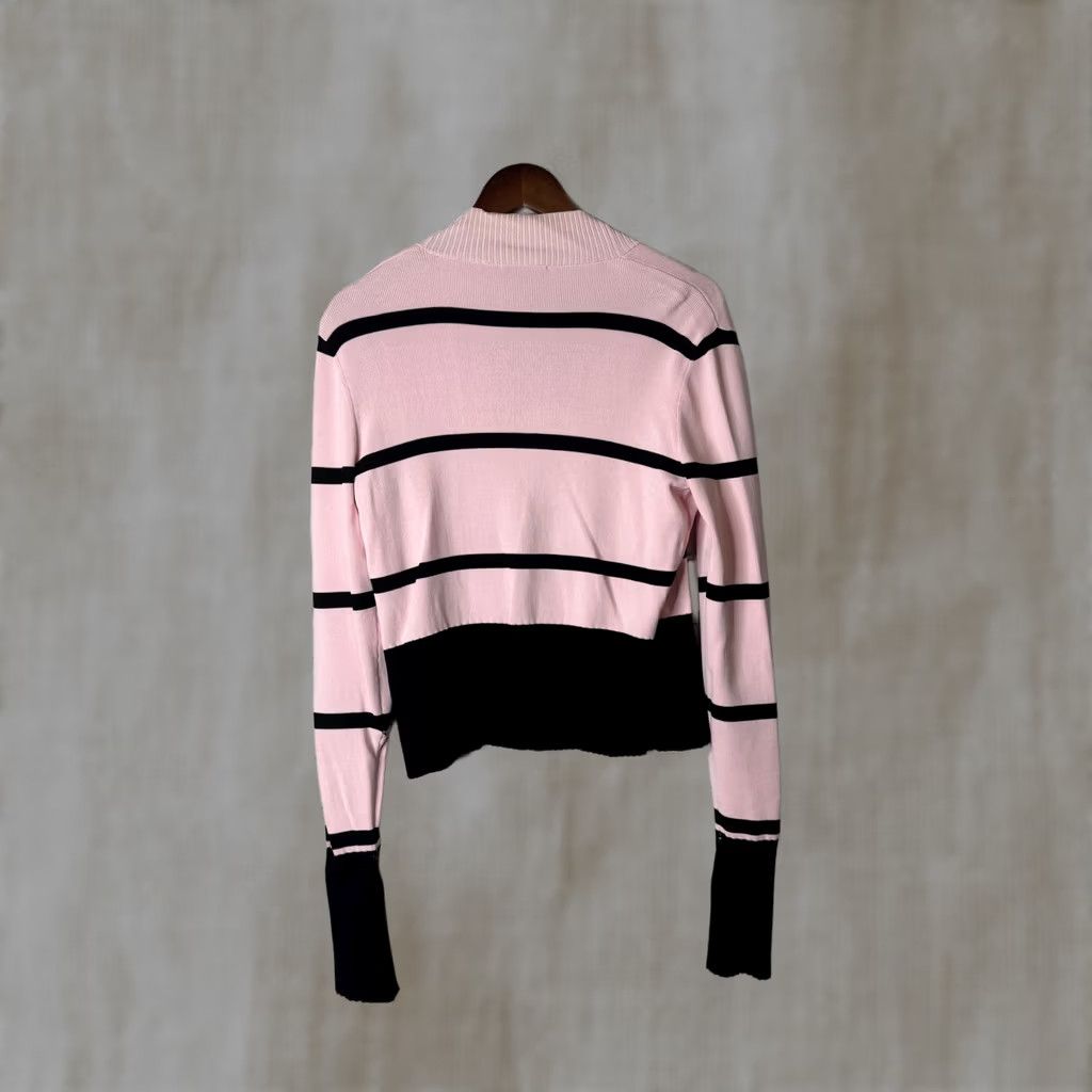 Brandblack VINTAGE Cyrus Pink and Black Striped Open Front Cardigan Sweater Women L Pink Striped Cardigan sweater with stripes and open front Mens? Size L / US 10 / IT 46 - 1 Thumbnail