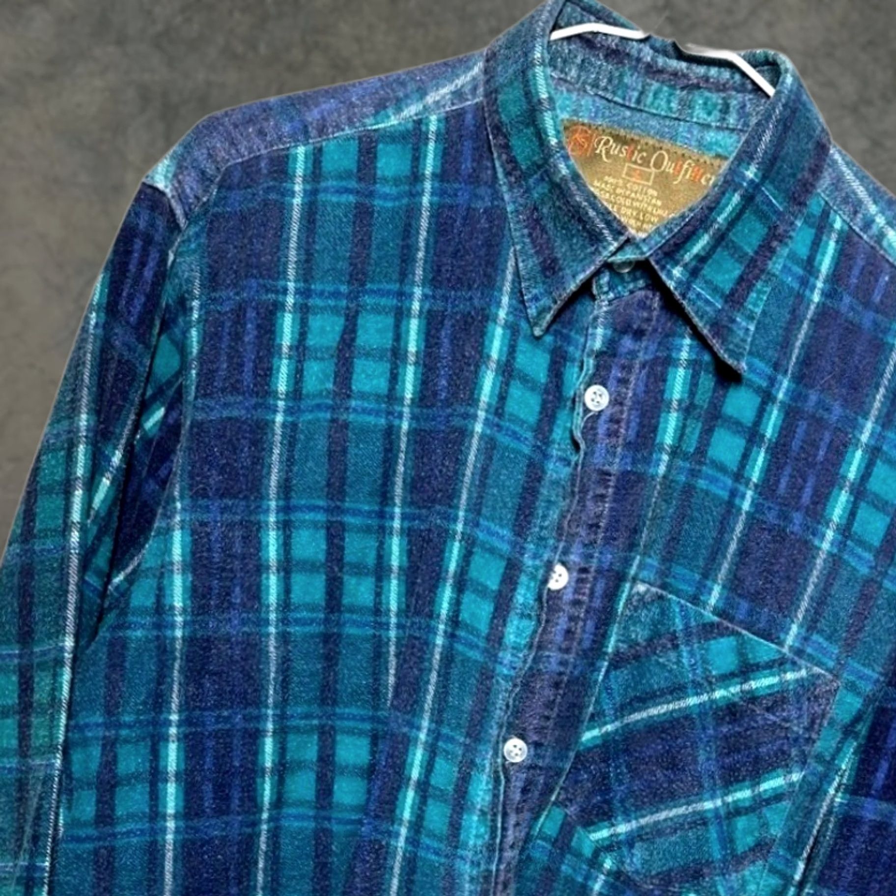 Vintage Rustic Outfitters Mens Plaid Flannel Long Sleeve Button Up Shirt Large Green Casual Size US L / EU 52-54 / 3 - 1 Thumbnail