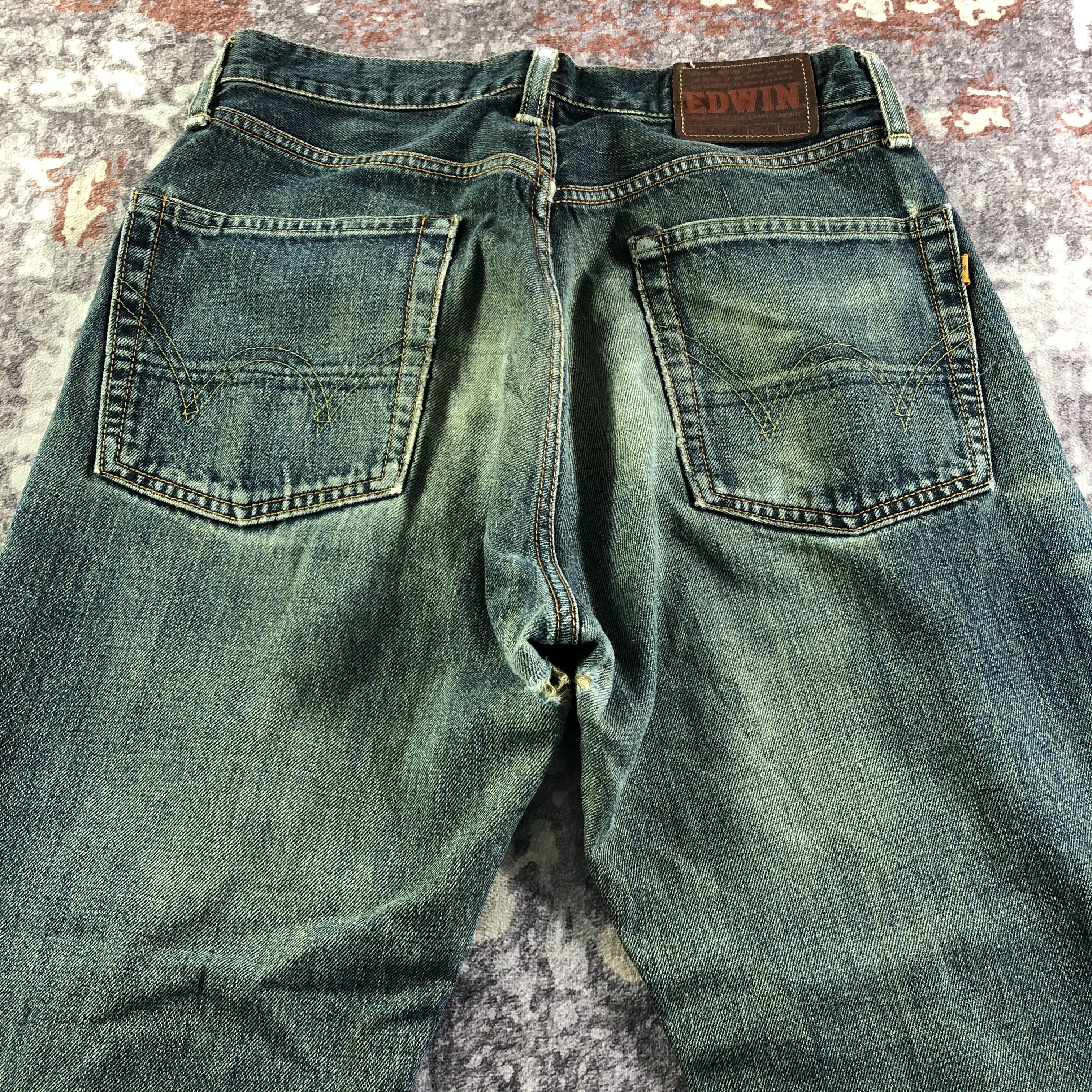 Edwin Vintage Blue Wash Edwin 505 Selvedge Jeans-JM3652 Size US 29 - 4 Thumbnail