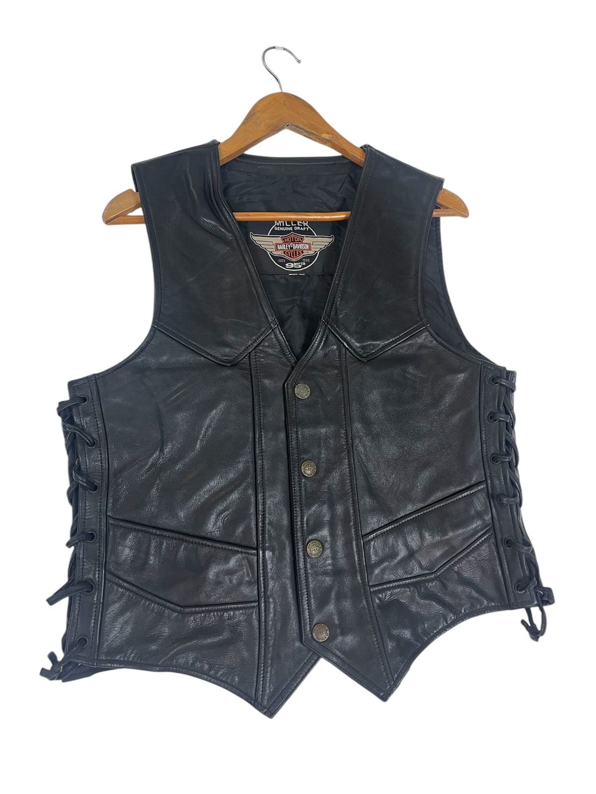 Harley Davidson HARLEY DAVIDSON LEATHER VEST Size US M / EU 48-50 / 2 - 13 Thumbnail