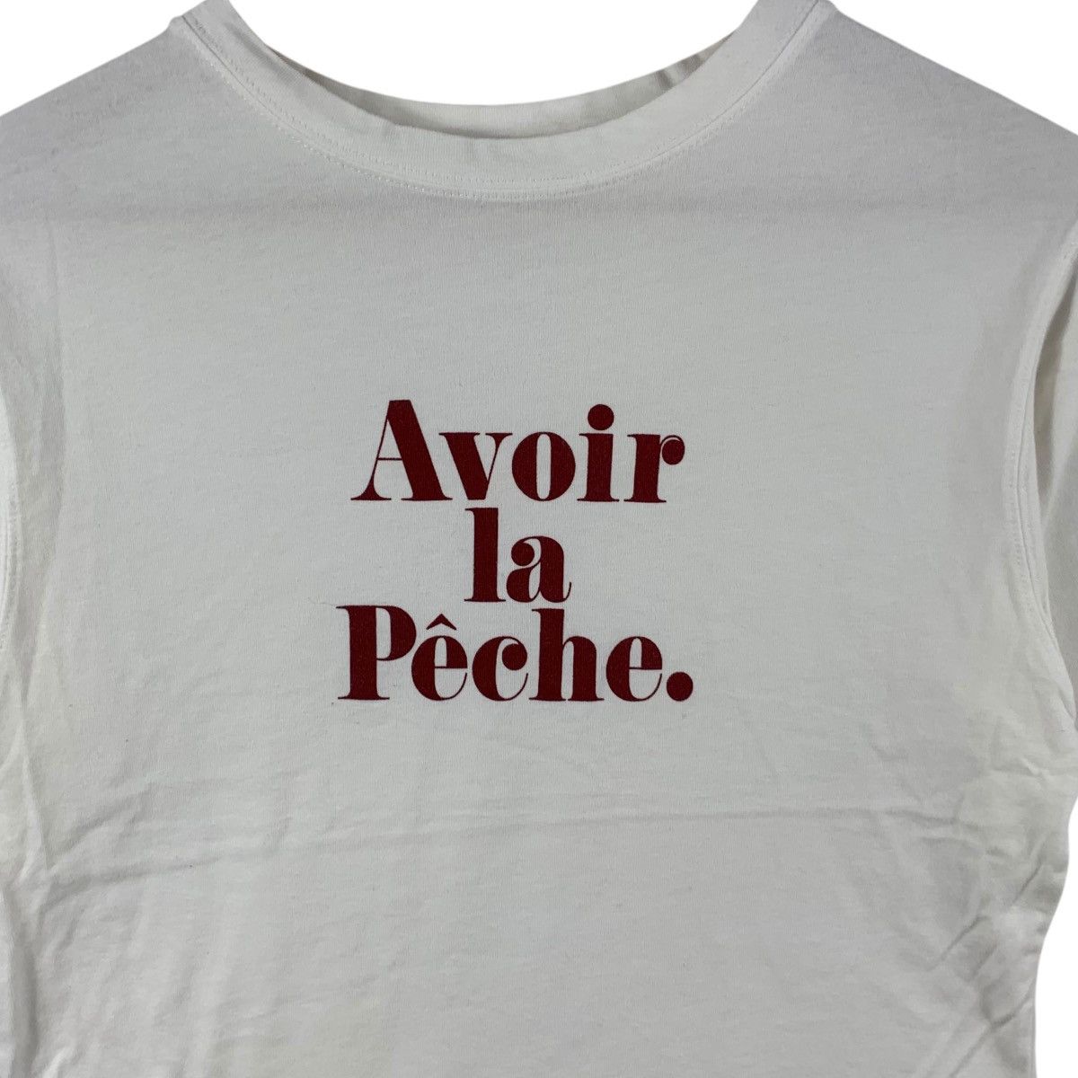 Vintage AVOIR LA PECHE Paris France Slang Full With Spirit Tee Size S / US 4 / IT 40 - 4 Thumbnail
