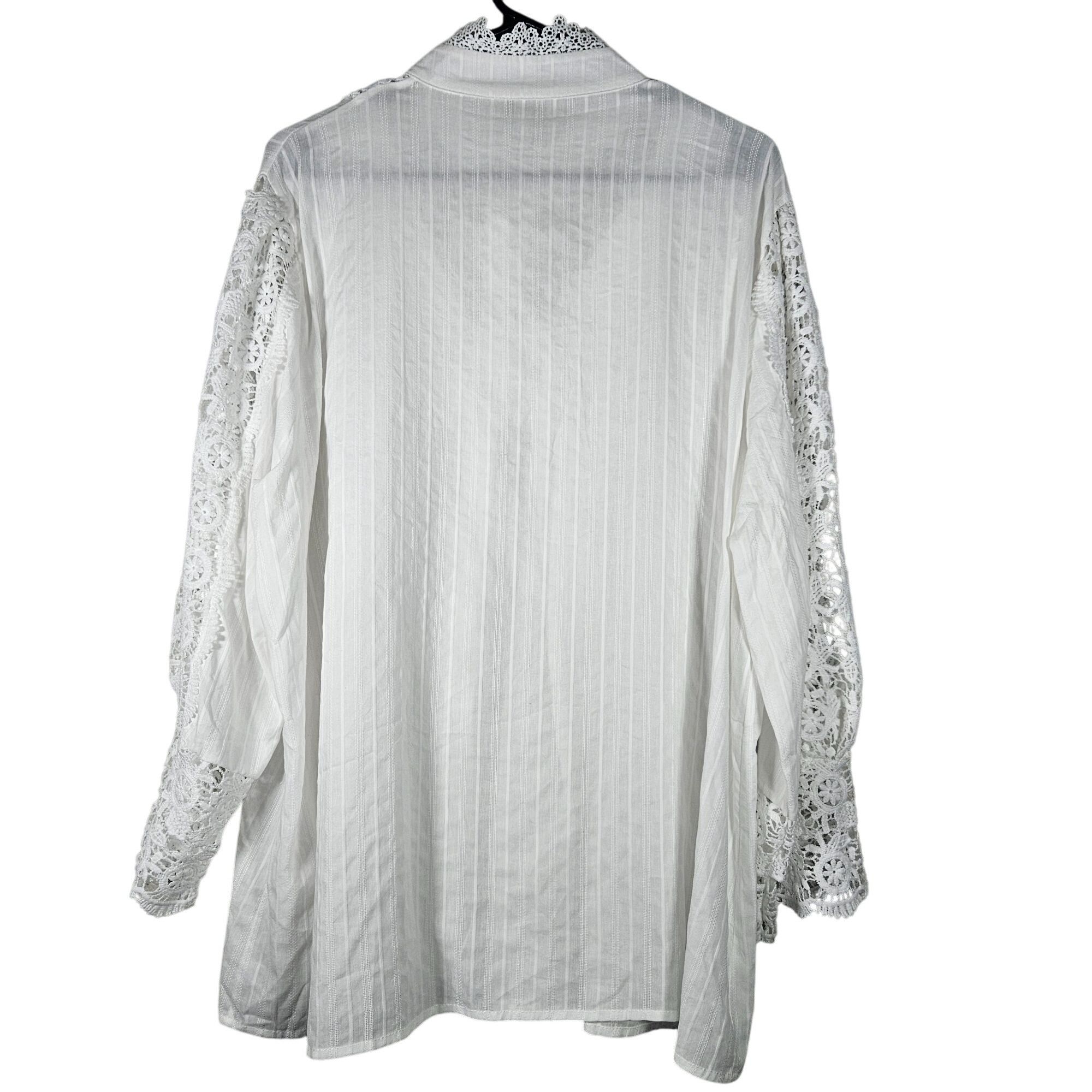Other Regal White Boho Lace Button Up Blouse Woman’s 4XL Victorian Size 4XL / US 24-26 - 3 Thumbnail