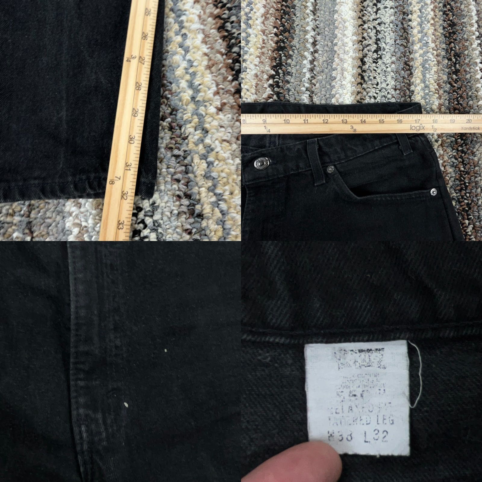 Levi's Vintage Levi's 550 Jeans Men 38x32 Black Relaxed Fit Tapered Orange Tab Baggy 80s Size US 38 / EU 54 - 8 Thumbnail