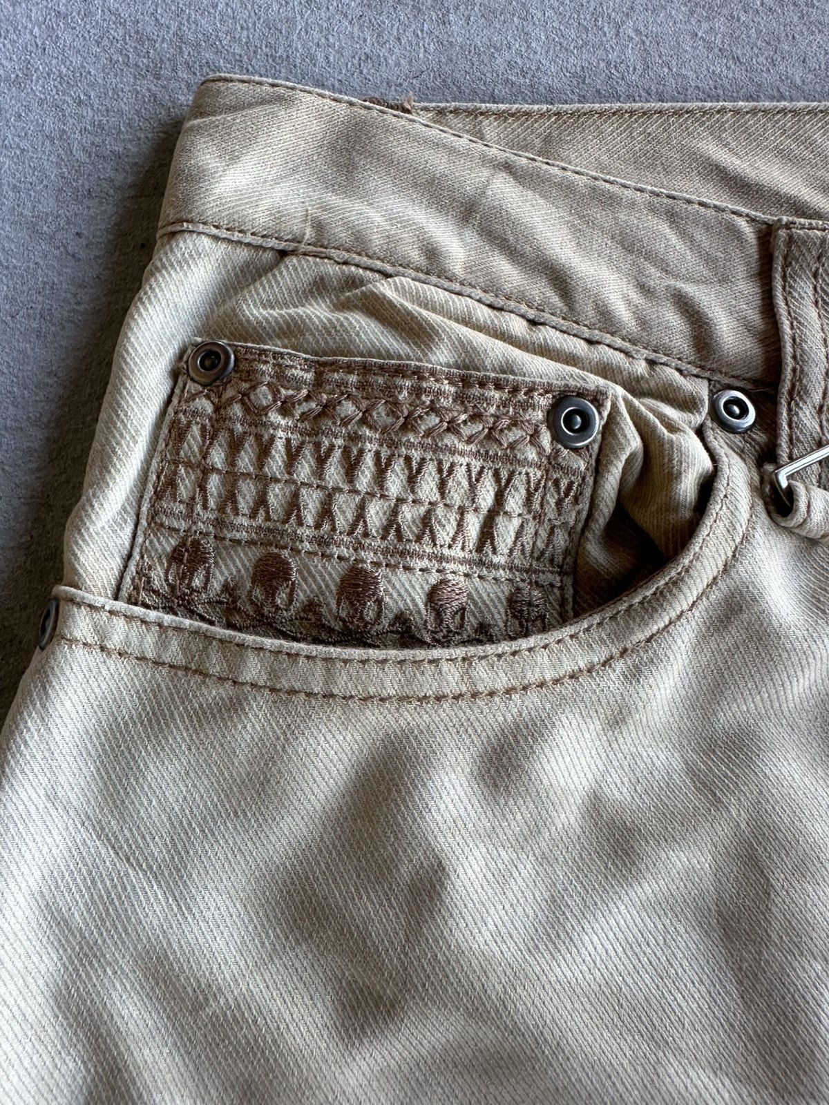 semanticdesign HEAT🔥🔥Vintage SEMATIC DESIGN Jeans Skulls Embroidery Pants Size US 33 - 6 Thumbnail