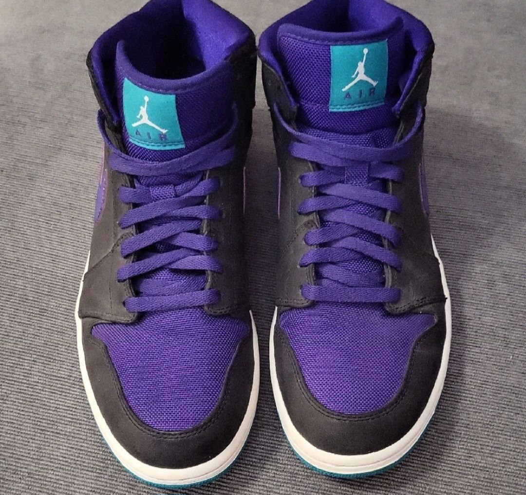 Nike Nike 2012 Air Jordan 1 Mid Grape Retro Size US 11 / EU 44 - 3 Thumbnail