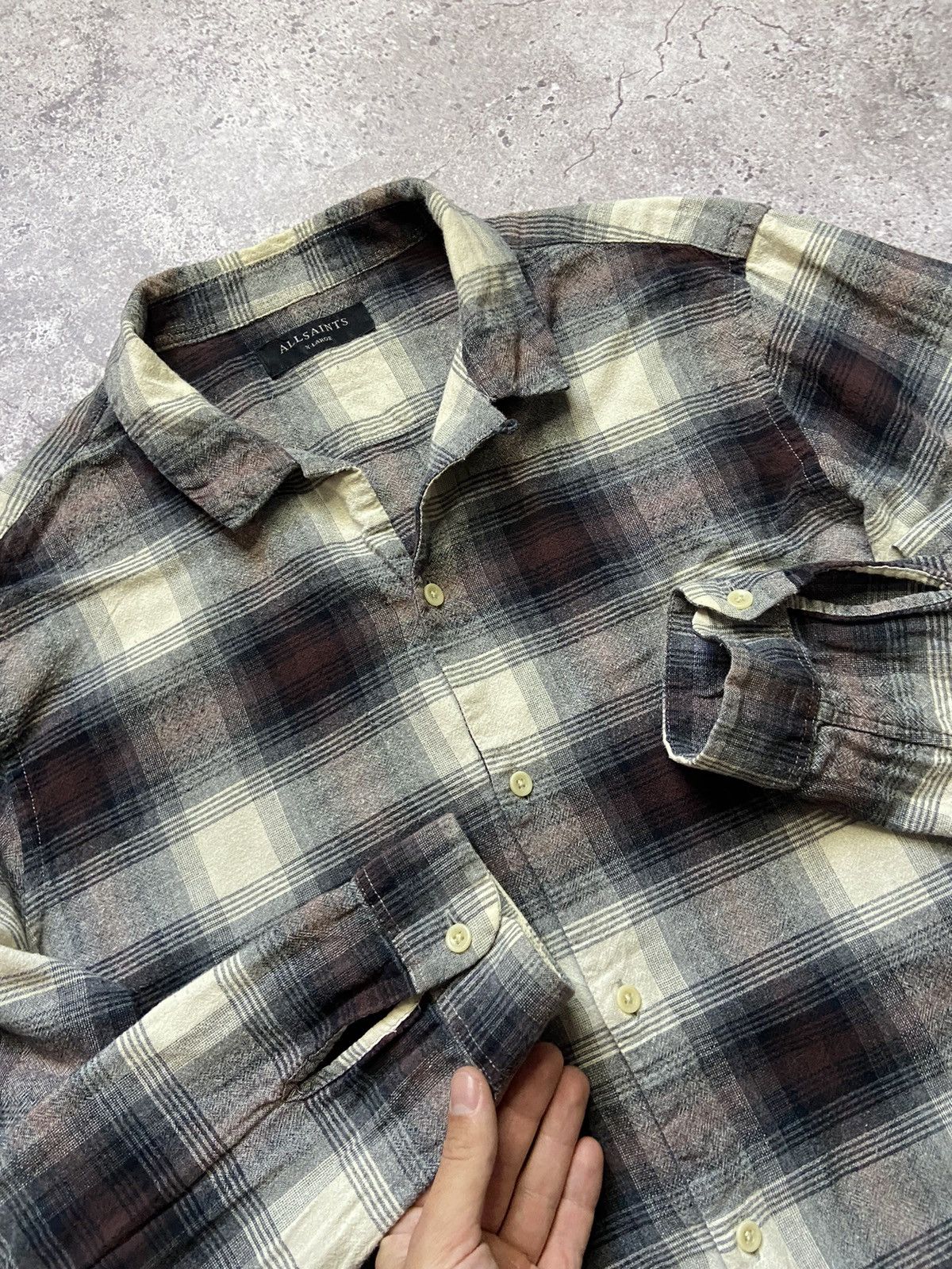 Allsaints Allsaints Shadow Plaid Shirt Size US XL / EU 56 / 4 - 2 Thumbnail