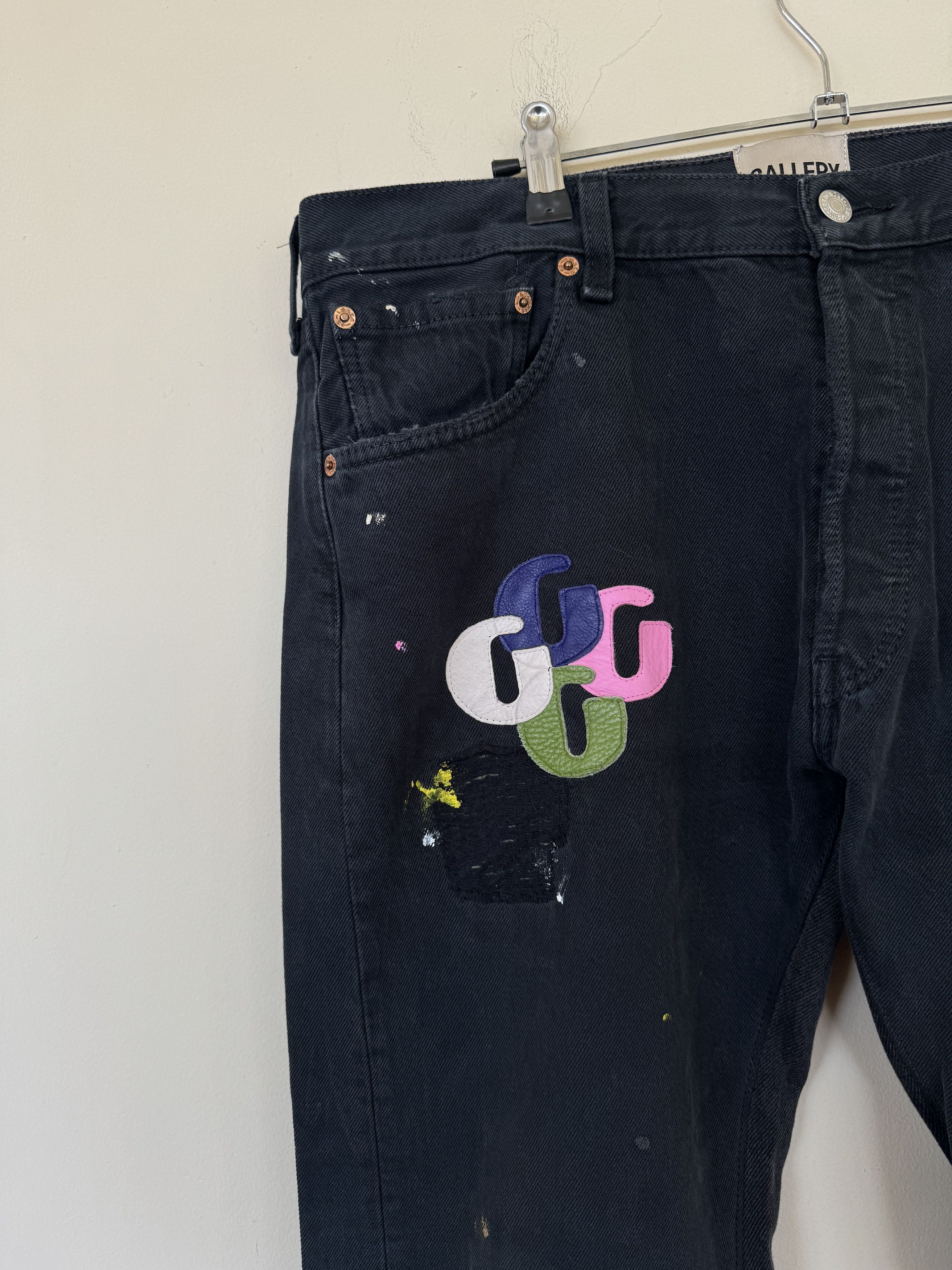 Gallery Dept. 1/1 Black Gallery Dept Flares W G Patches Size US 33 - 6 Thumbnail
