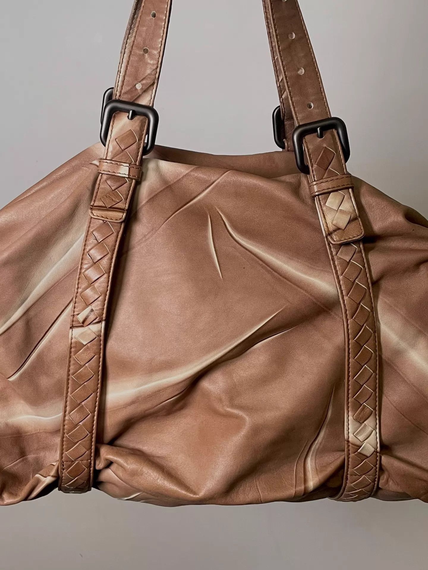 Bottega Veneta BV Knife-Cut Lambskin Boston Bag Caramel Macchiato Size ONE SIZE - 3 Thumbnail