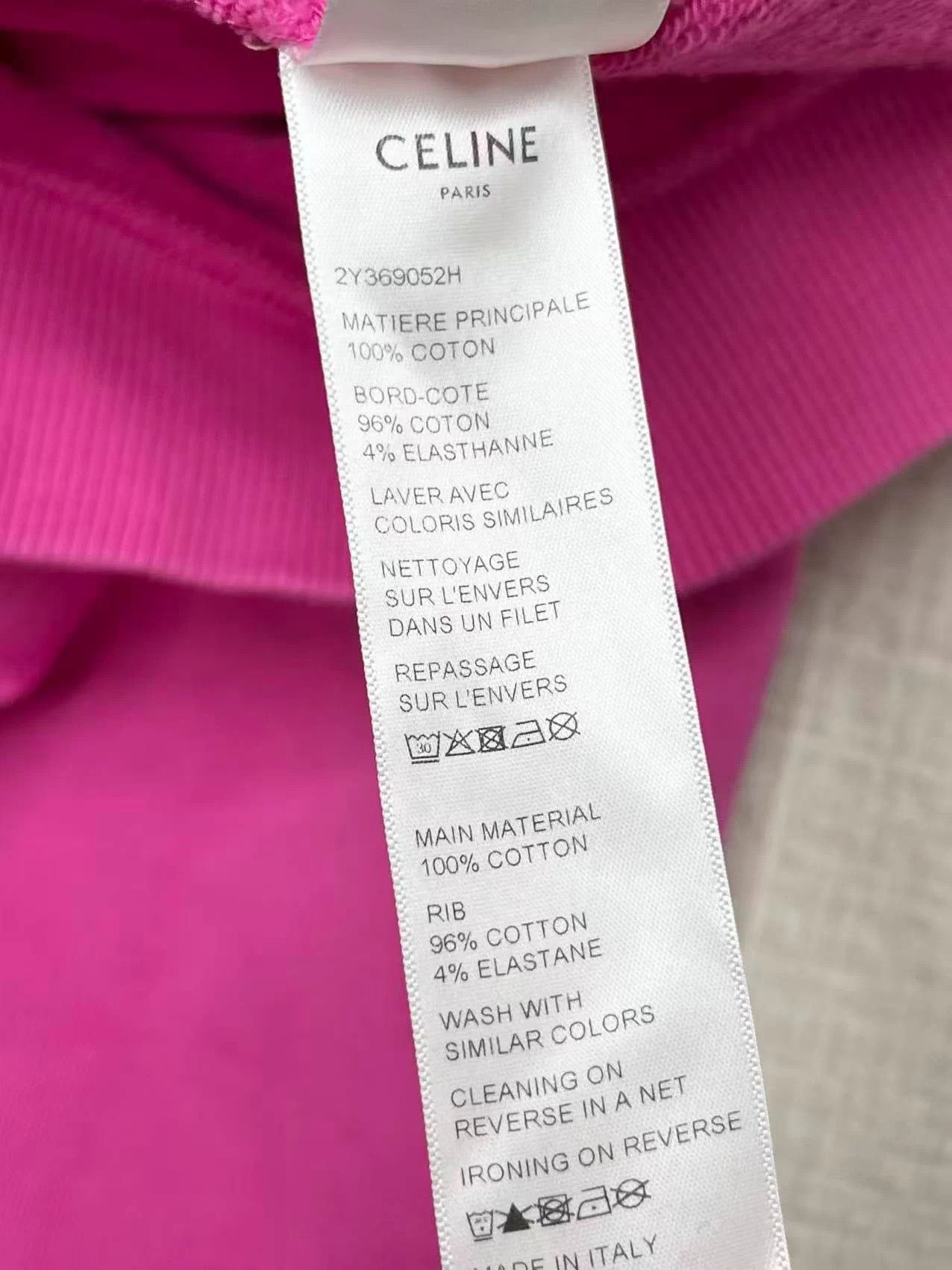 Celine Celine hot pink sweatshirt S white lettering Size S / US 4 / IT 40 - 6 Thumbnail