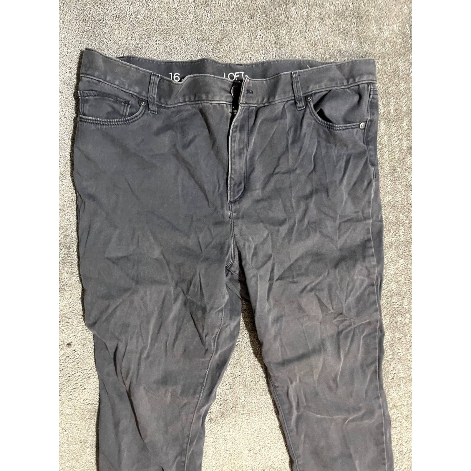 Loft LOFT Women’s High Waist Legging Jeans Gray Size 16 Slim 5-Pocket Denim Stretch Size 38" / US 16 / IT 52 - 2 Thumbnail