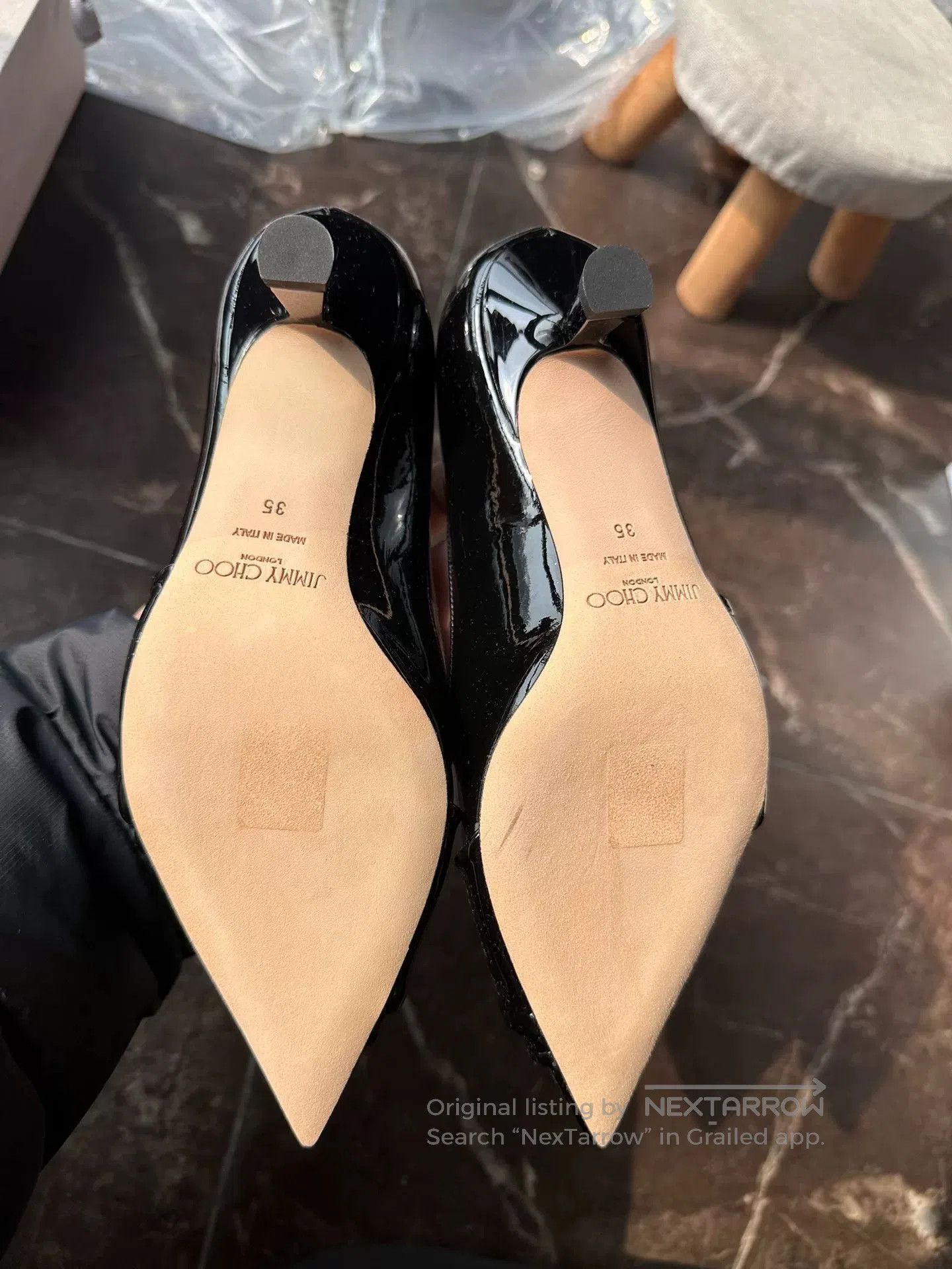 Jimmy Choo Jimmy Choo Black Patent Leather Heels. Size US 4 / IT 34 - 6 Thumbnail