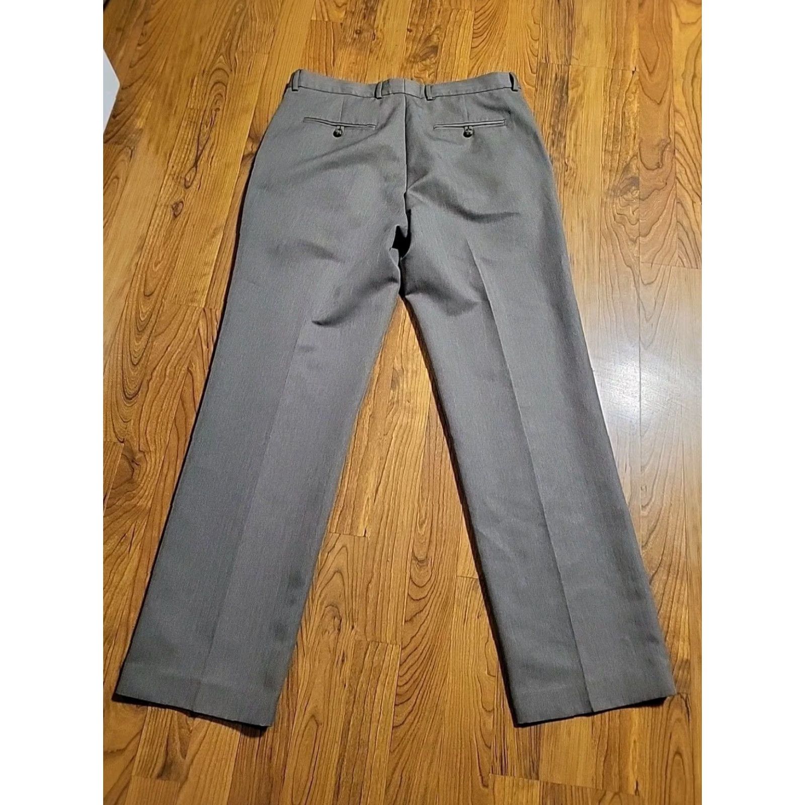 Perry Ellis Perry Ellis Portfolio Dress Pants Herringbone Gray 34/32 Flat Front Modern Fit Men Size US 34 / EU 50 - 8 Thumbnail