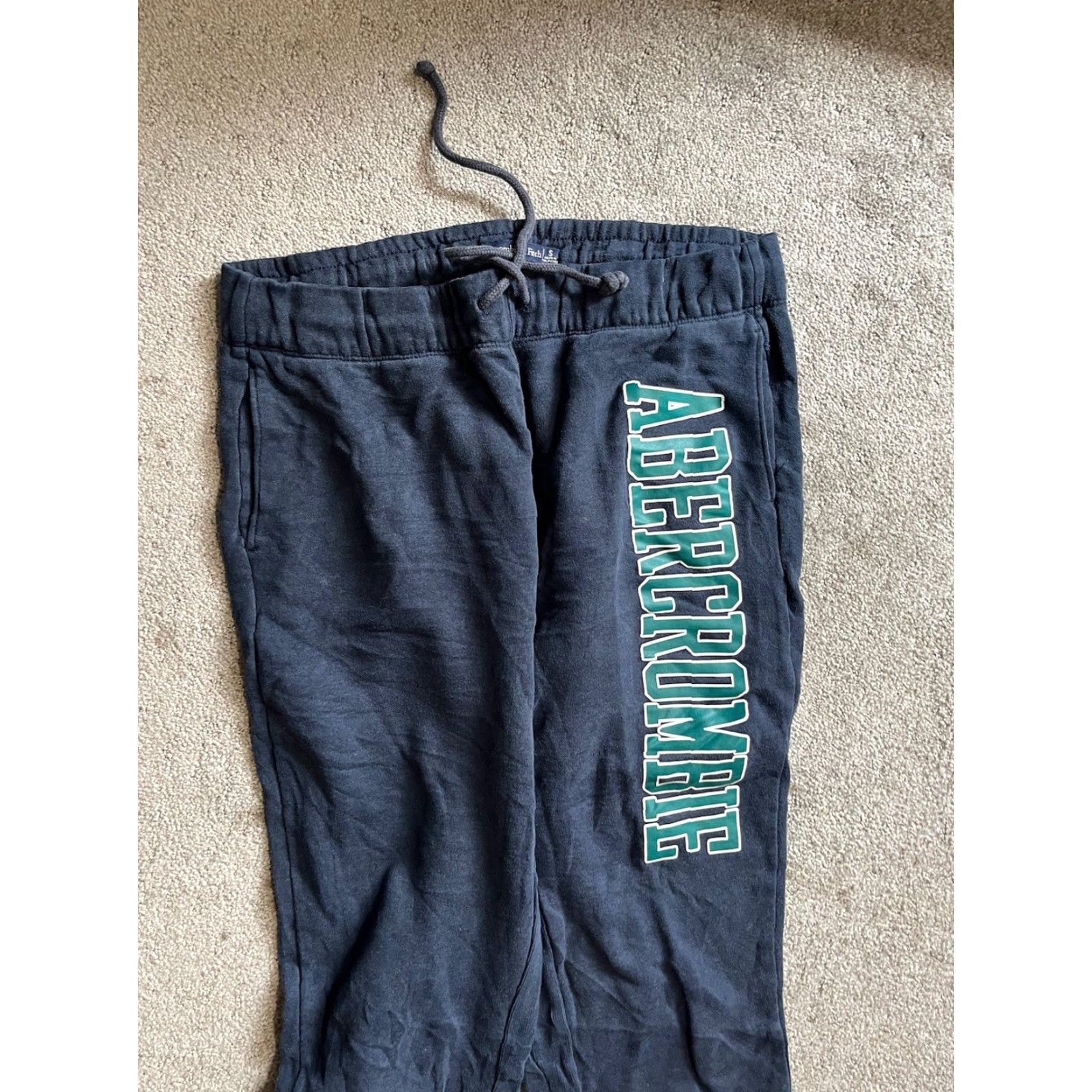 Abercrombie & Fitch Abercrombie & Fitch Sweatpants Lounge Pants Size S Navy Blue Logo Green Women XS? Size 28" / US 6 / IT 42 - 2 Thumbnail