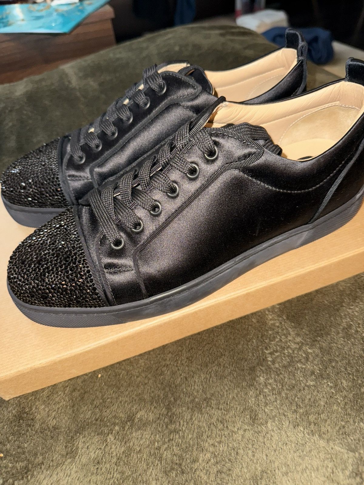 Christian Louboutin Louboutin Louis J Strass Orlato Flat Satin/GG Size US 9 / EU 42 - 3 Thumbnail