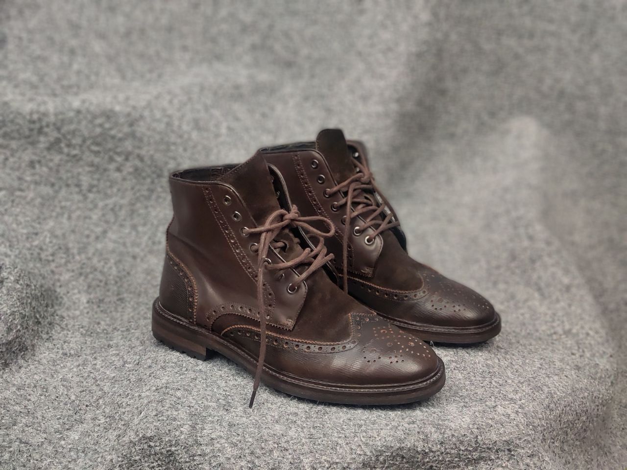 Hugo Boss orange Handmade Brown Leather brogue Ankle Boots