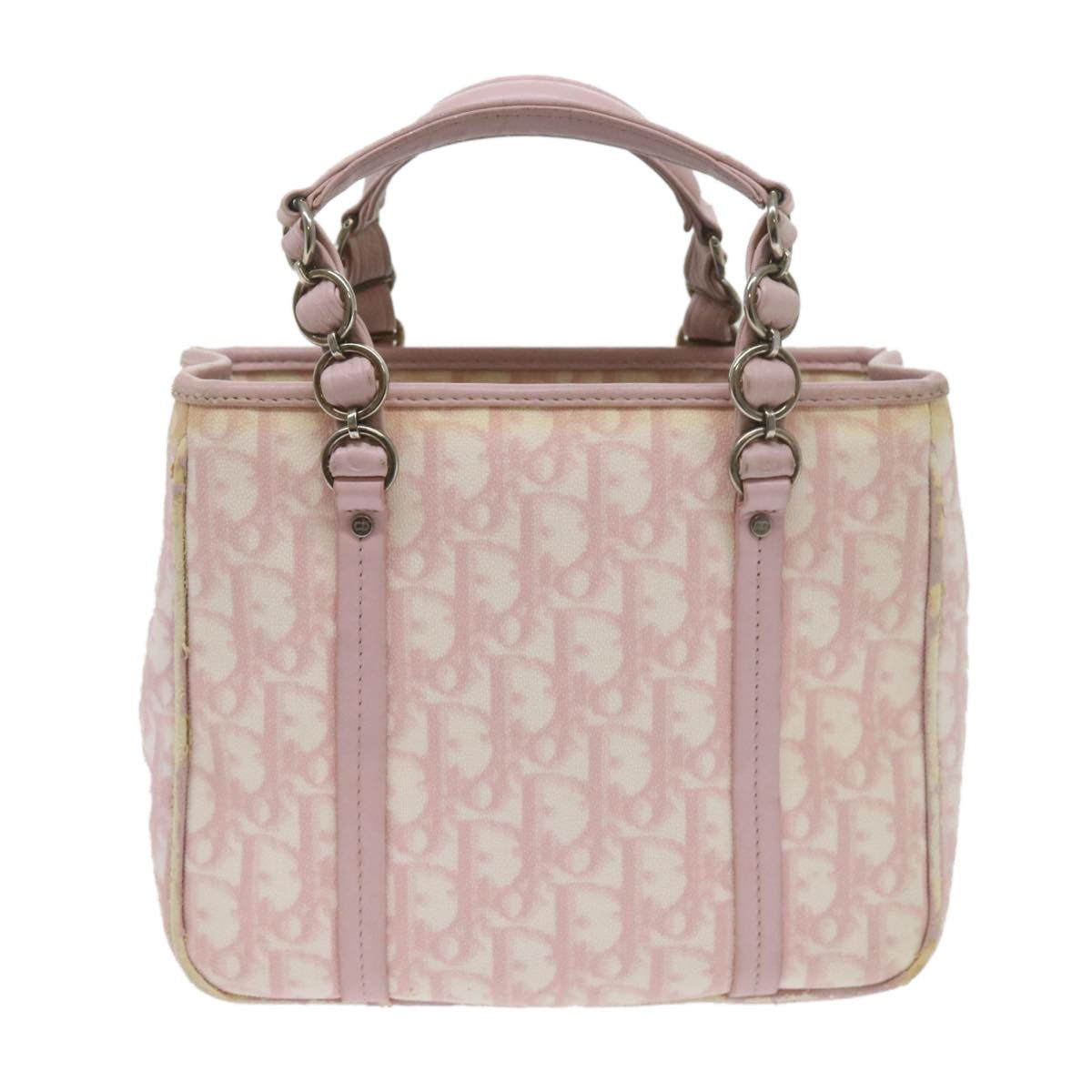 DIOR Trotter Romantic Hand Bag Leather Pink 09 Bo 09 Bo