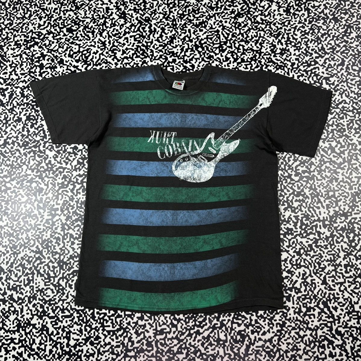 Vintage Y2K Kurt Cobain Band Rock Tour Striped T-shirt