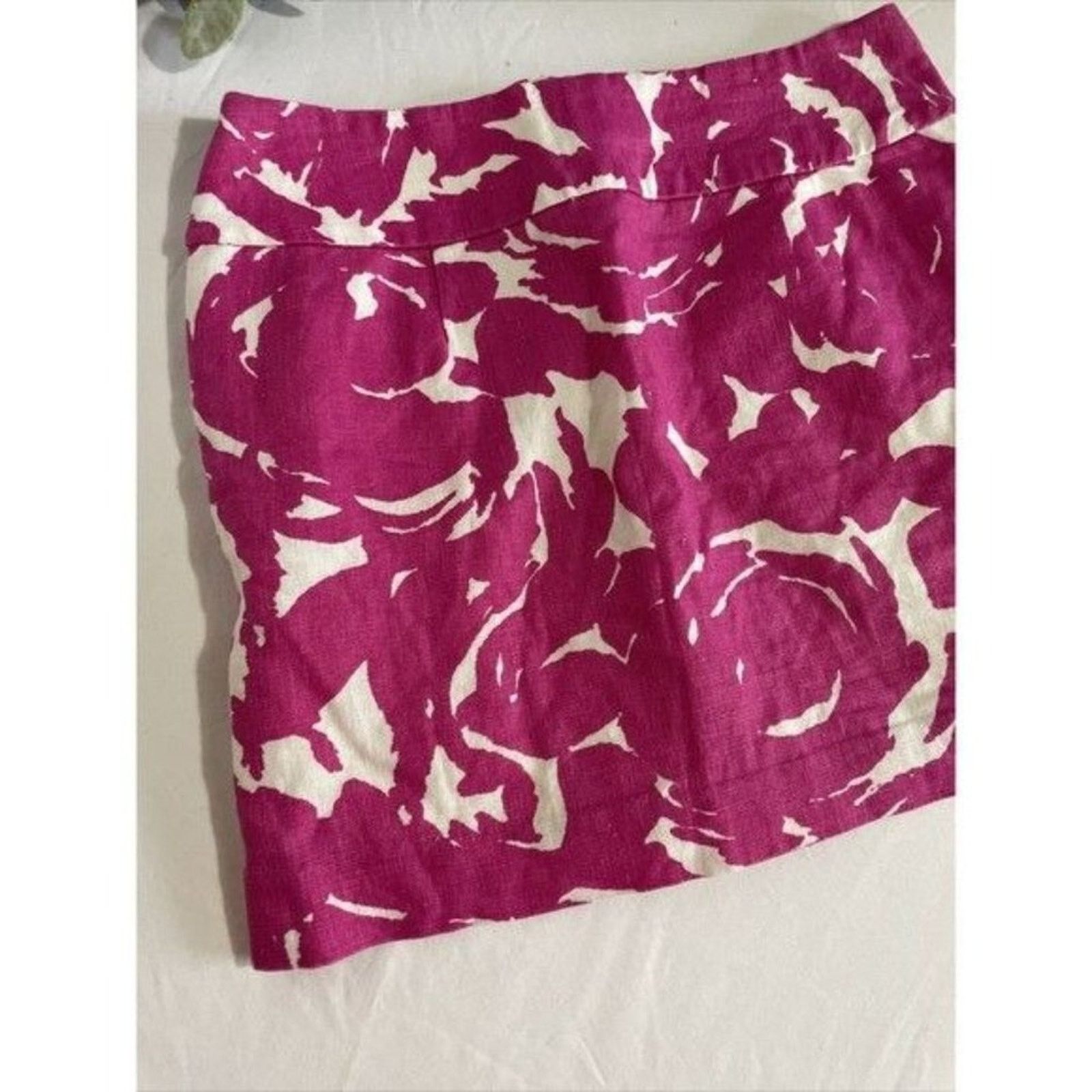 J.Crew J.Crew Black Label Mini Skirt Pink White Floral Linen 2 Size 26" / US 2 / IT 38 - 9 Thumbnail