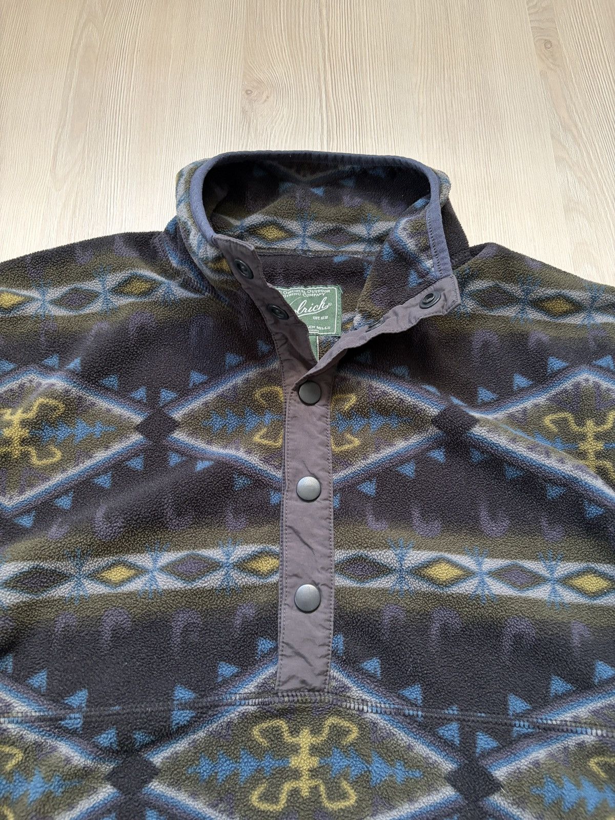 Woolrich Woolen Mills Woolrich Snap-T Fleece Overprinted Pullover Size US L / EU 52-54 / 3 - 3 Thumbnail